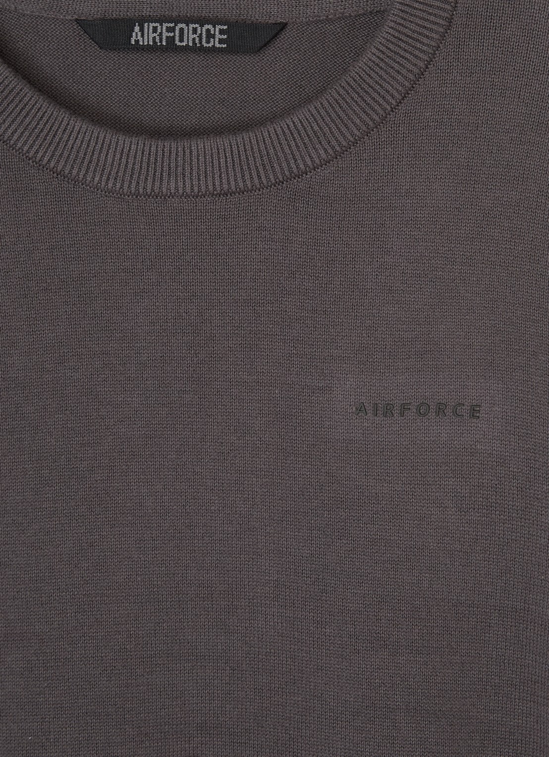 Airforce Fijngebreide pullover van  katoen - detail 3 donkergrijs