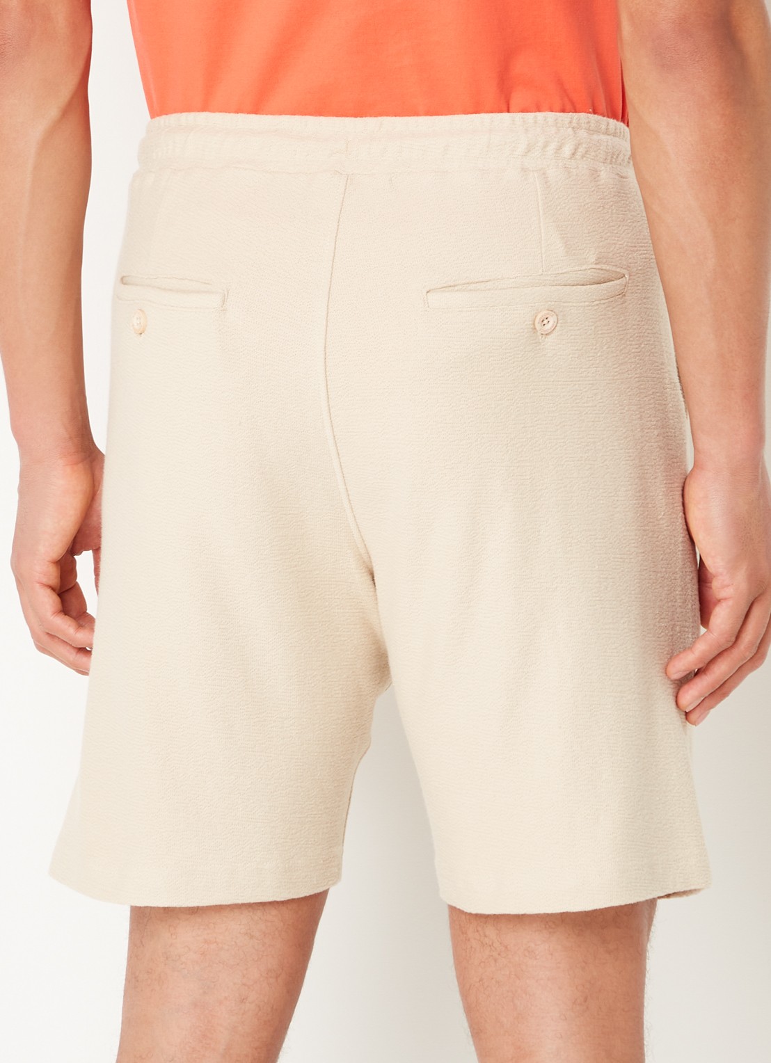 Airforce Fijngebreide straight fit korte broek van  katoen - achterkant 7 creme