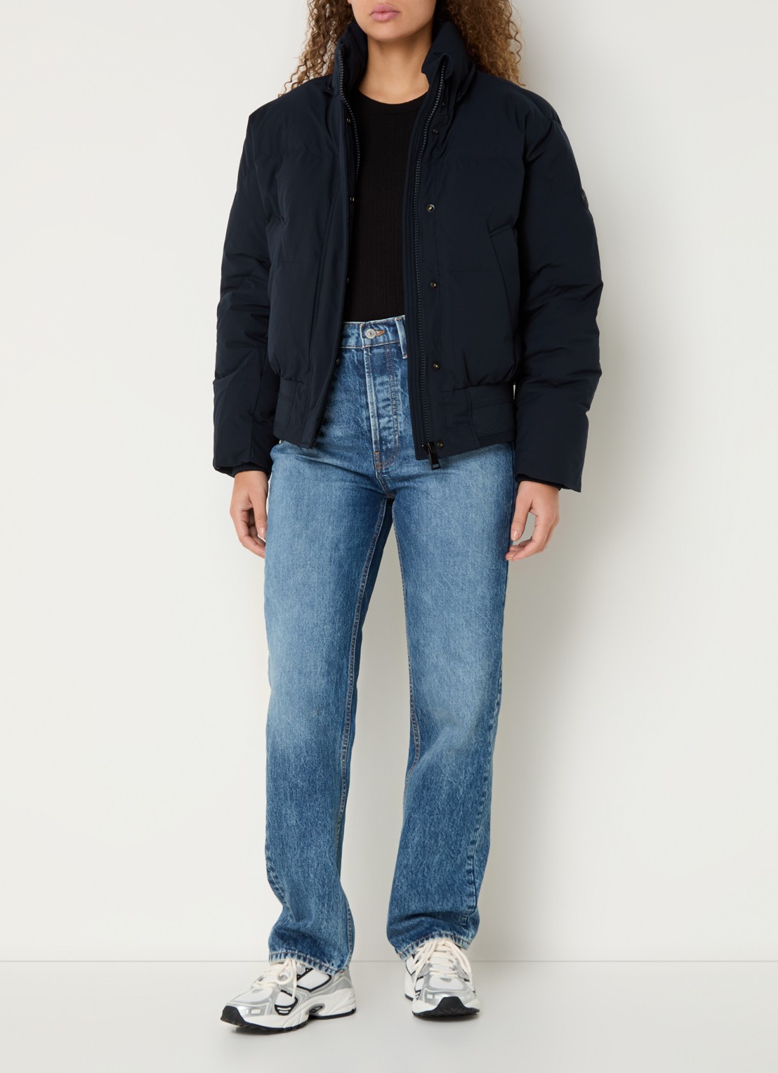 Airforce Gewatteerd bomberjack met afneembare capuchon - voorkant 3 donkerblauw