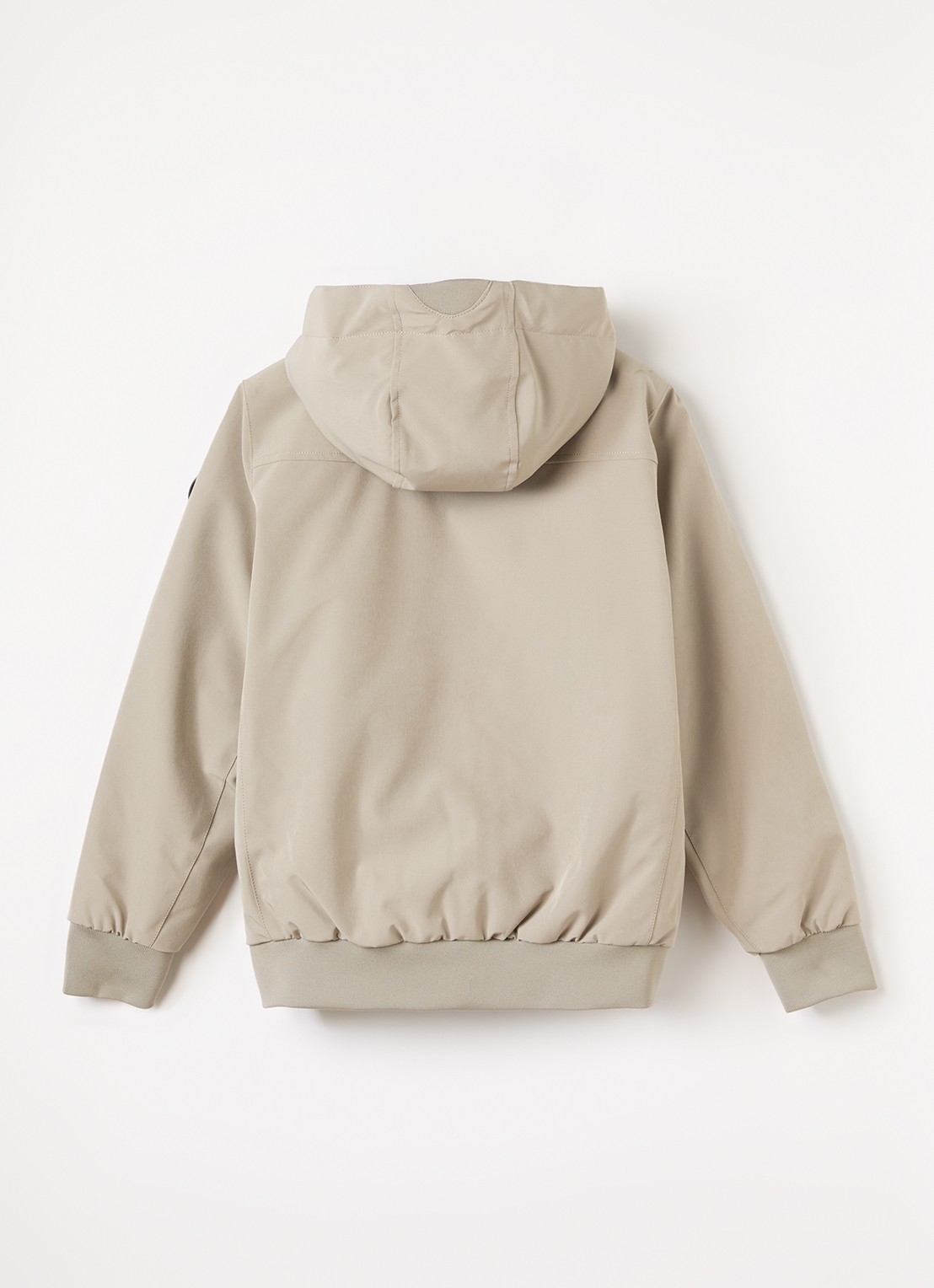 Airforce Gewatteerd bomberjack van softshell met capuchon - achterkant beige