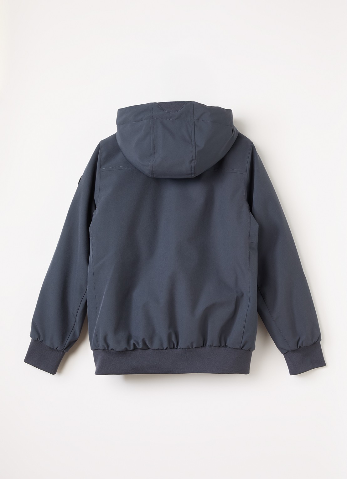 Airforce Gewatteerd bomberjack van softshell met capuchon - achterkant indigo