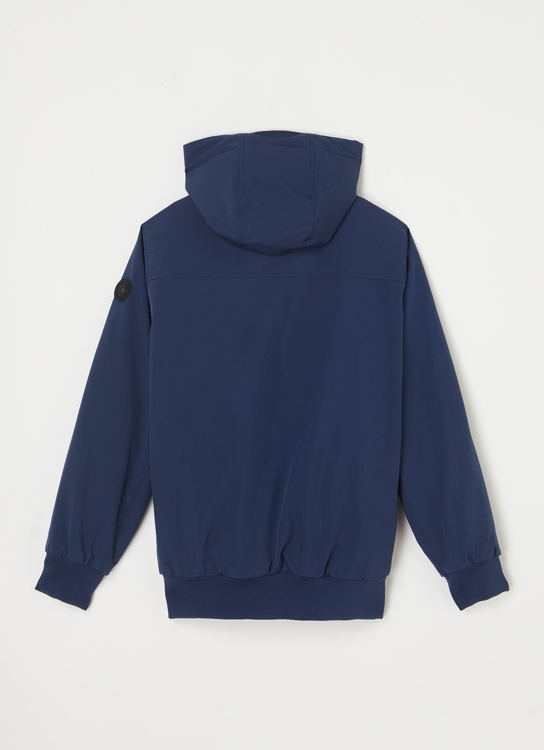 Airforce Gewatteerd bomberjack van softshell met capuchon - achterkant kobaltblauw