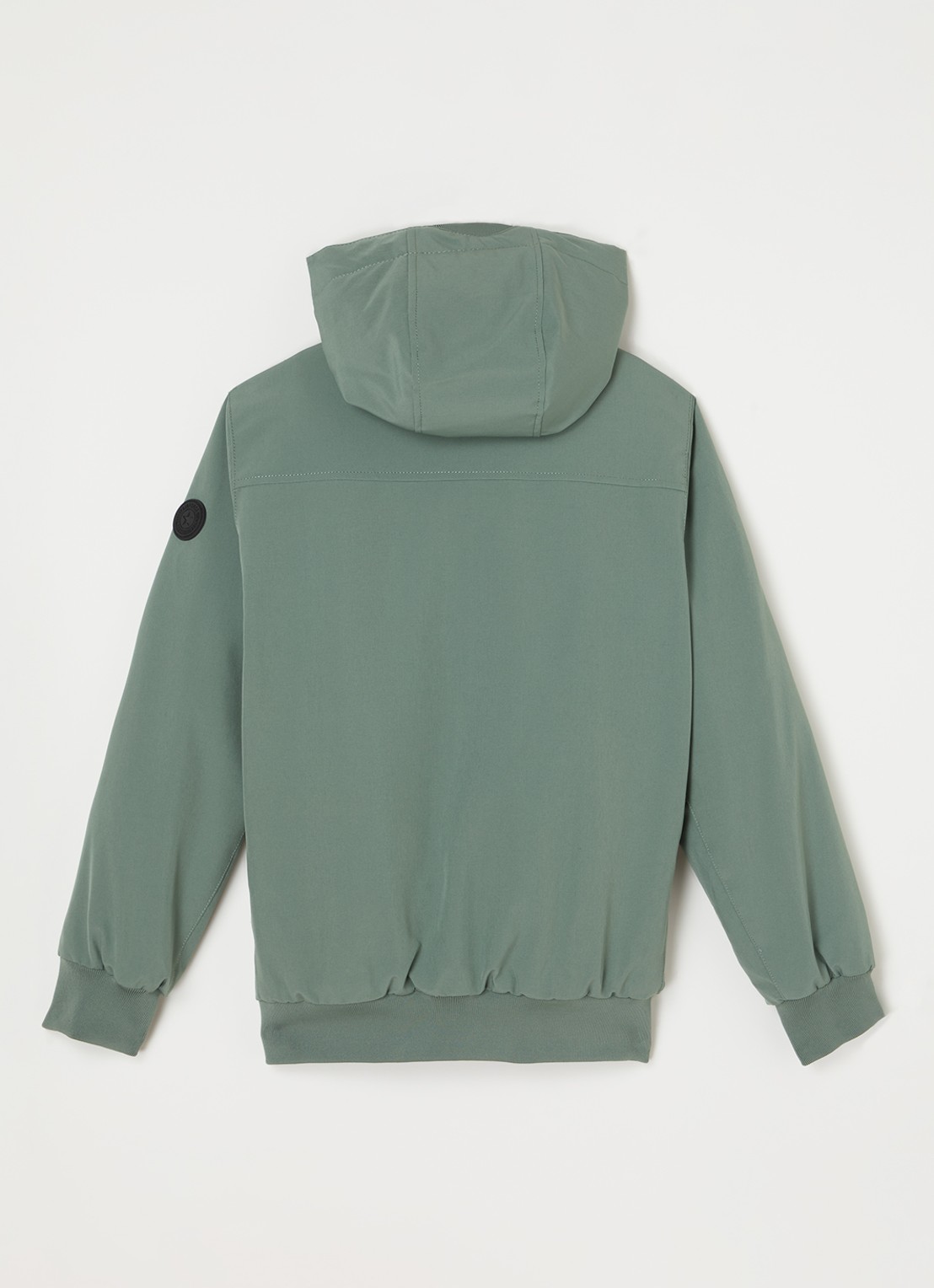 Airforce Gewatteerd bomberjack van softshell met capuchon - achterkant 3 lindegroen
