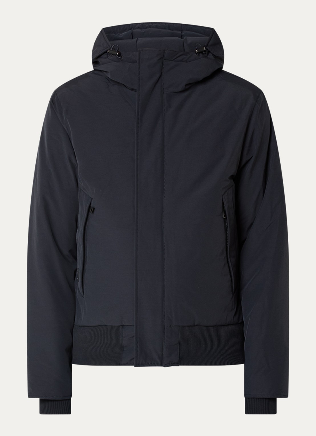 Airforce Gewatteerd jack met capuchon en ritszakken - voorkant donkerblauw