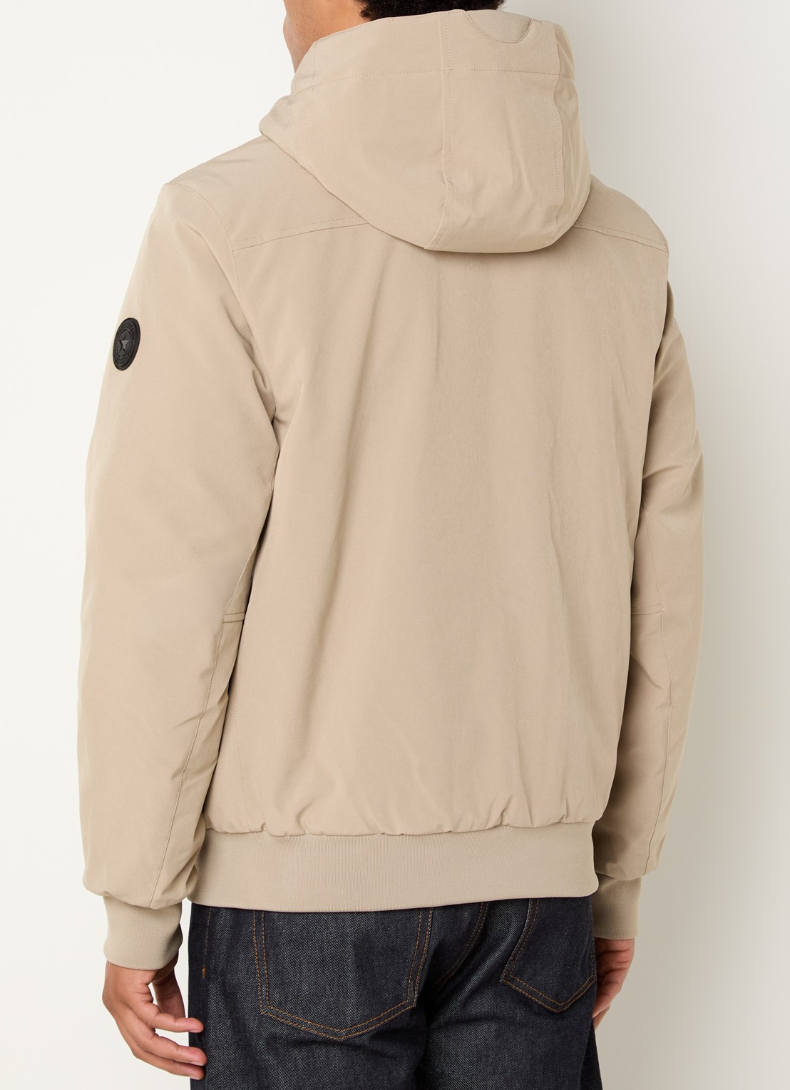 Airforce Gewatteerd jack met capuchon en ritszakken - achterkant beige