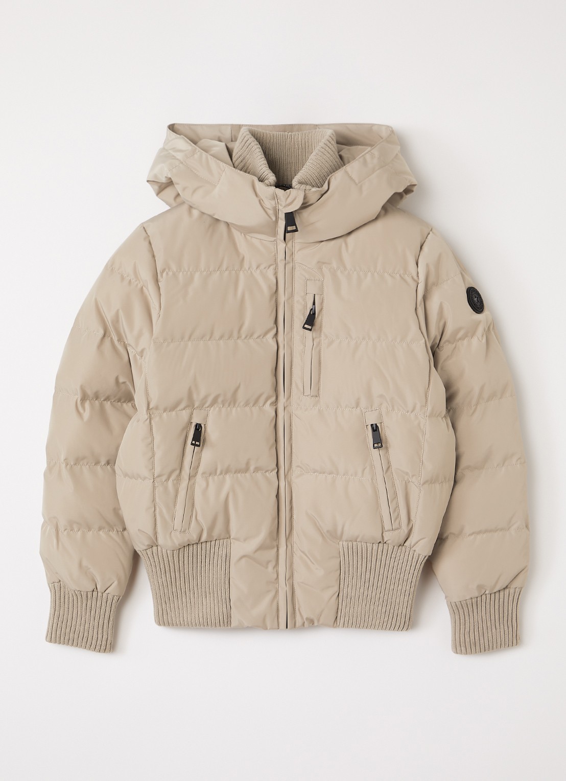 Airforce Gewatteerde bomberjack met capuchon - voorkant beige