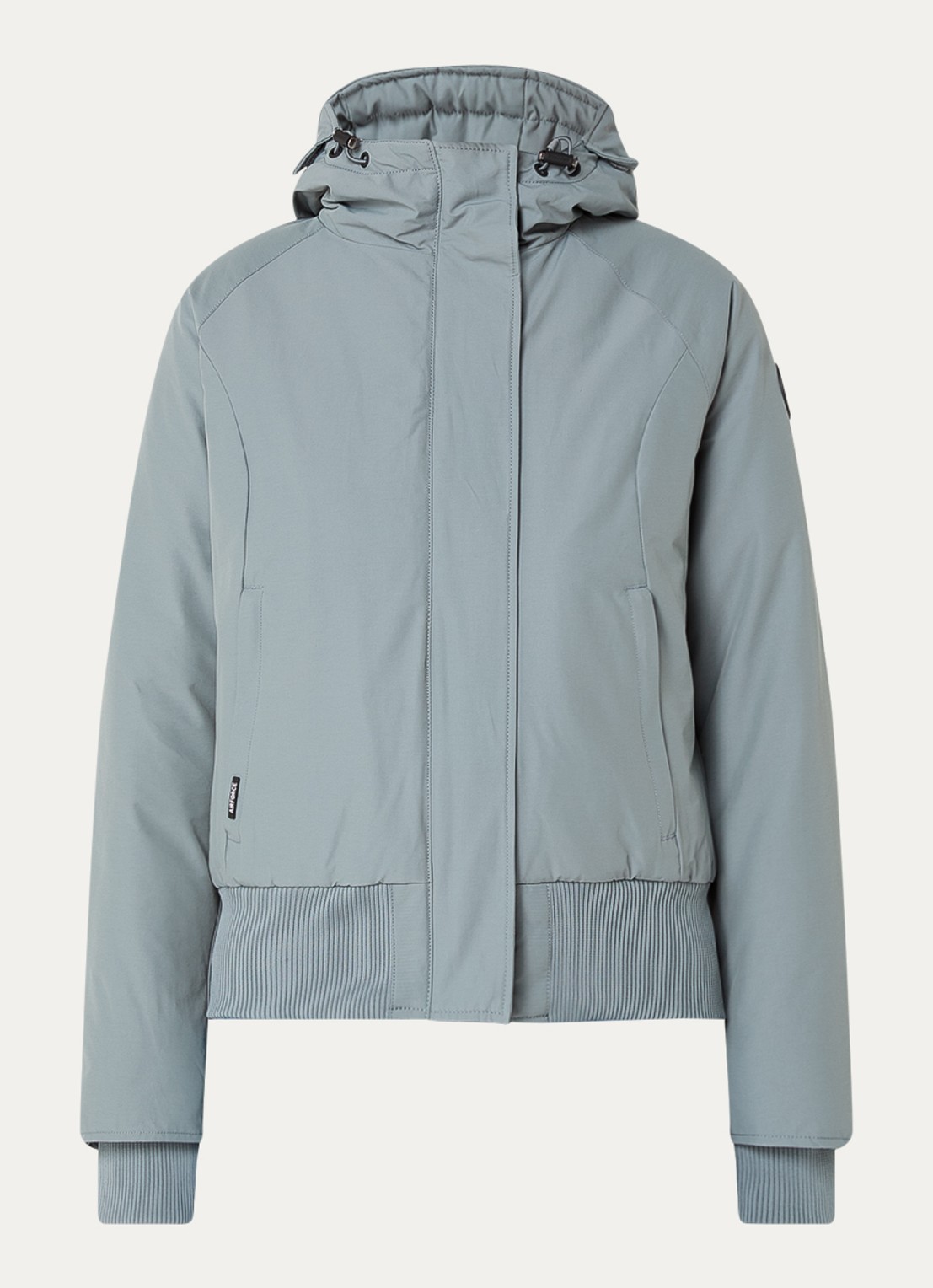 Airforce Gewatteerde jas met ritszakken en capuchon - voorkant blauw