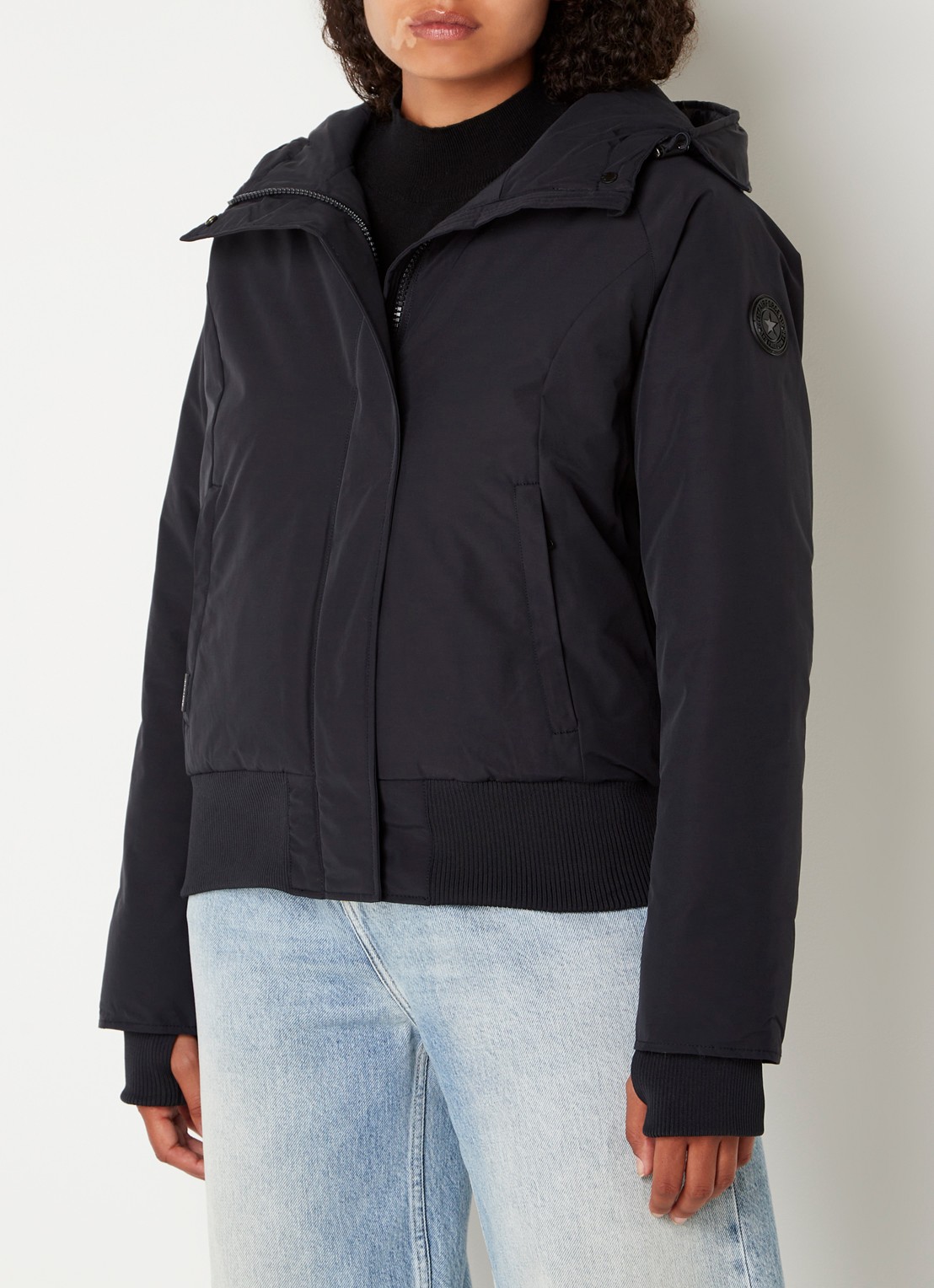 Airforce Gewatteerde jas met ritszakken en capuchon - detail 2 donkerblauw