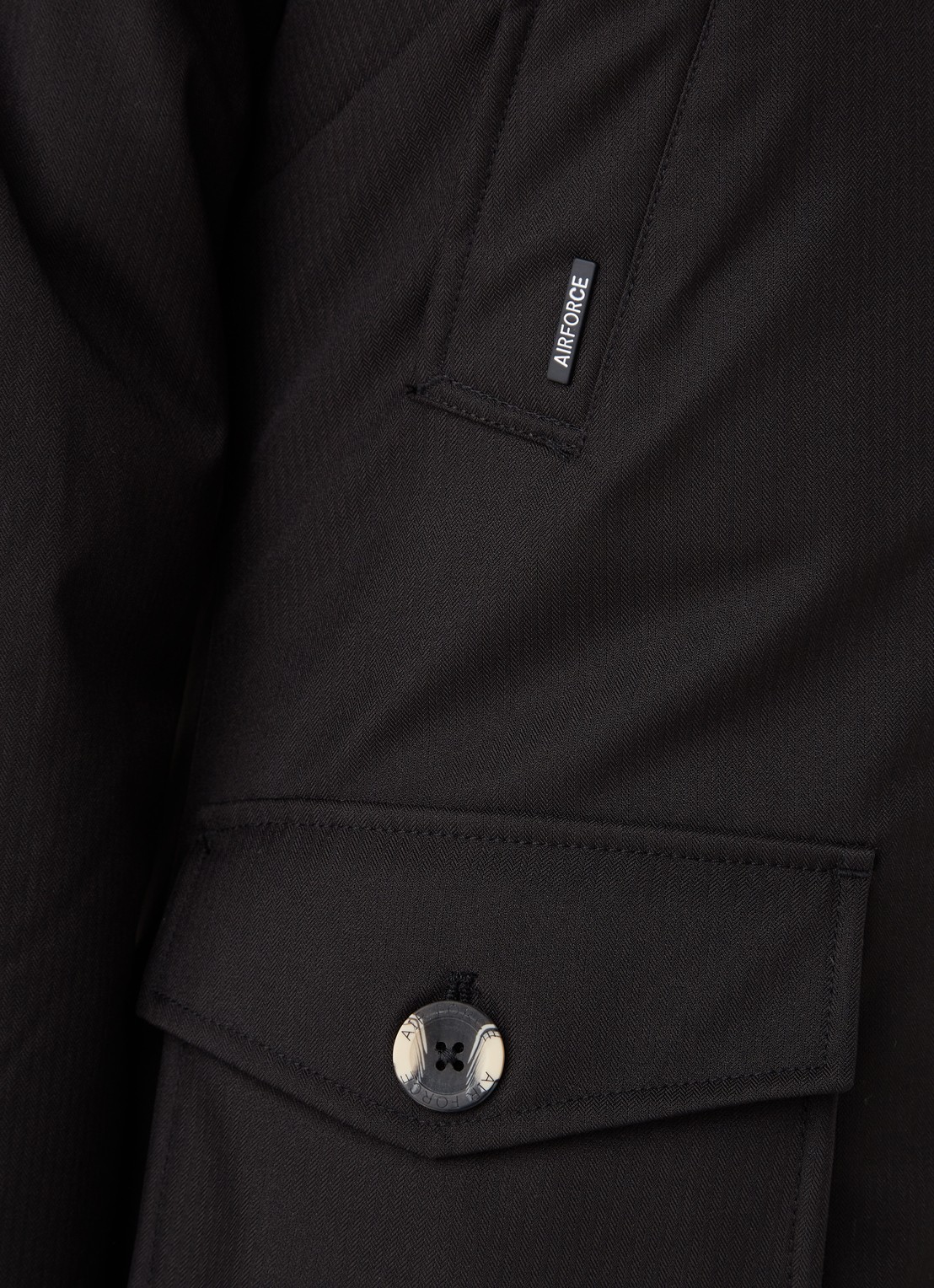 Airforce Gewatteerde parka met capuchon en visgraatdessin - detail 2 zwart