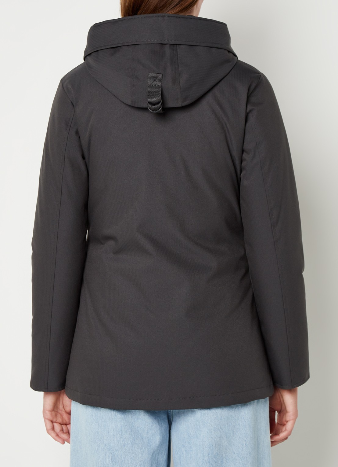 Airforce Gewatteerde parka met capuchon en visgraatdessin - achterkant donkergrijs