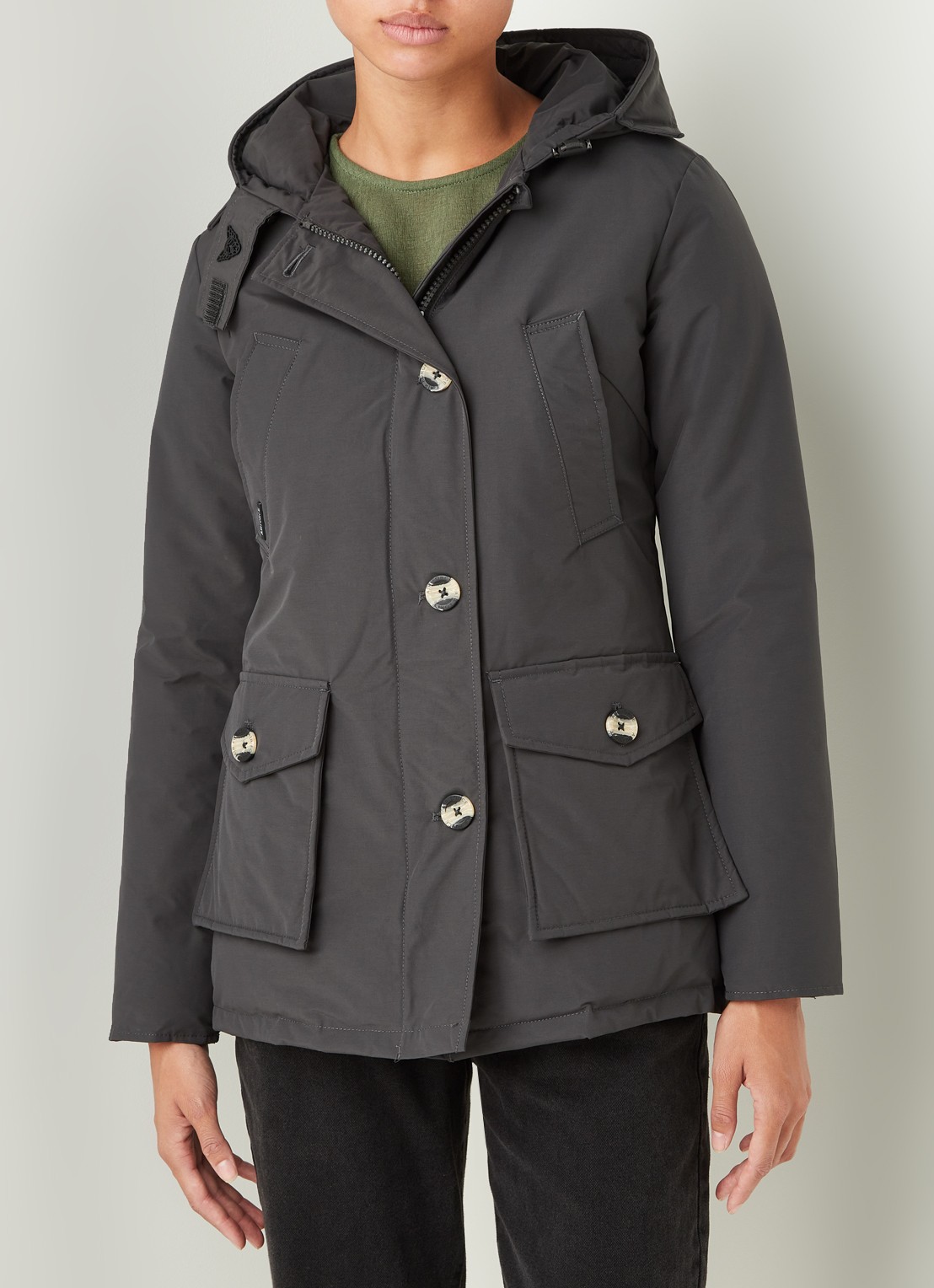 Airforce Gewatteerde parka met capuchon - detail 4 antraciet