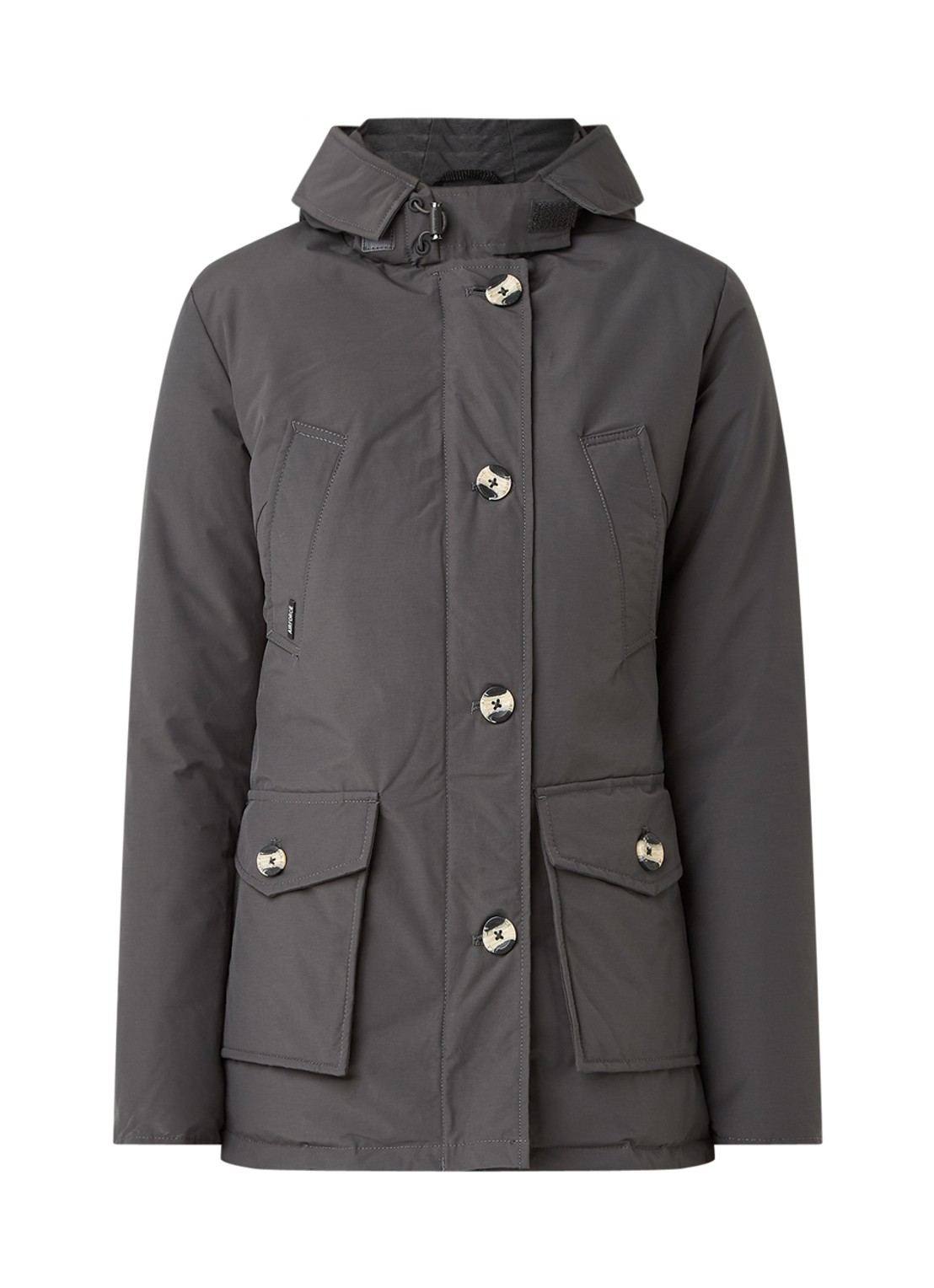 Airforce Gewatteerde parka met capuchon - voorkant antraciet