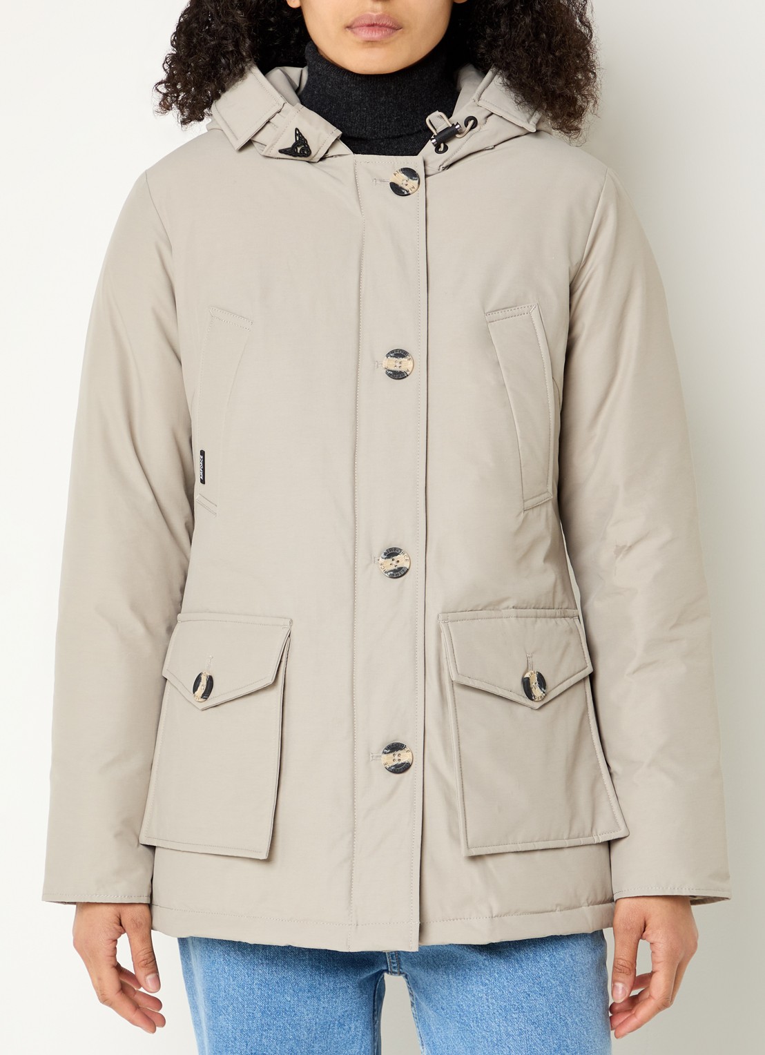Airforce Gewatteerde parka met capuchon - detail donkerbeige