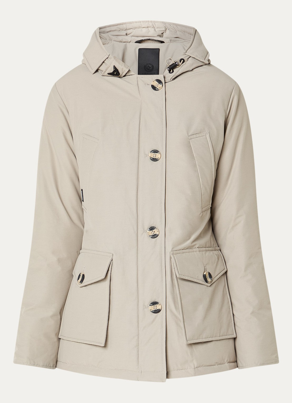 Airforce Gewatteerde parka met capuchon - voorkant 3 donkerbeige