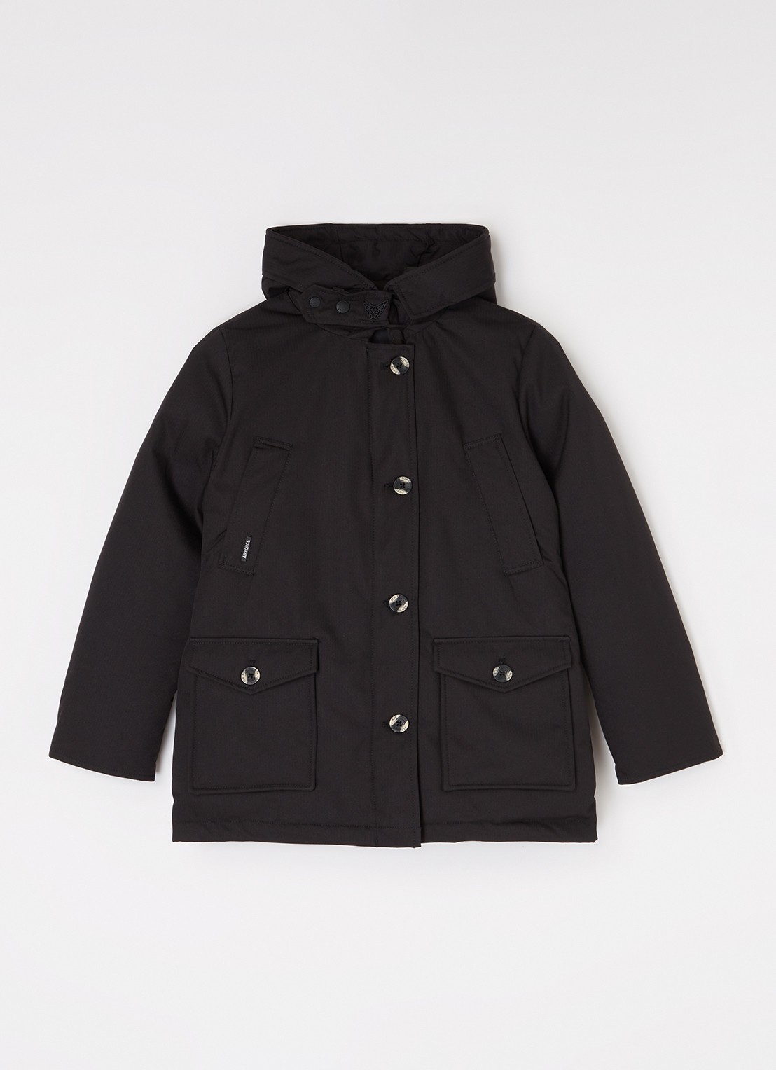 Airforce Gewatteerde parka met capuchon - voorkant zwart