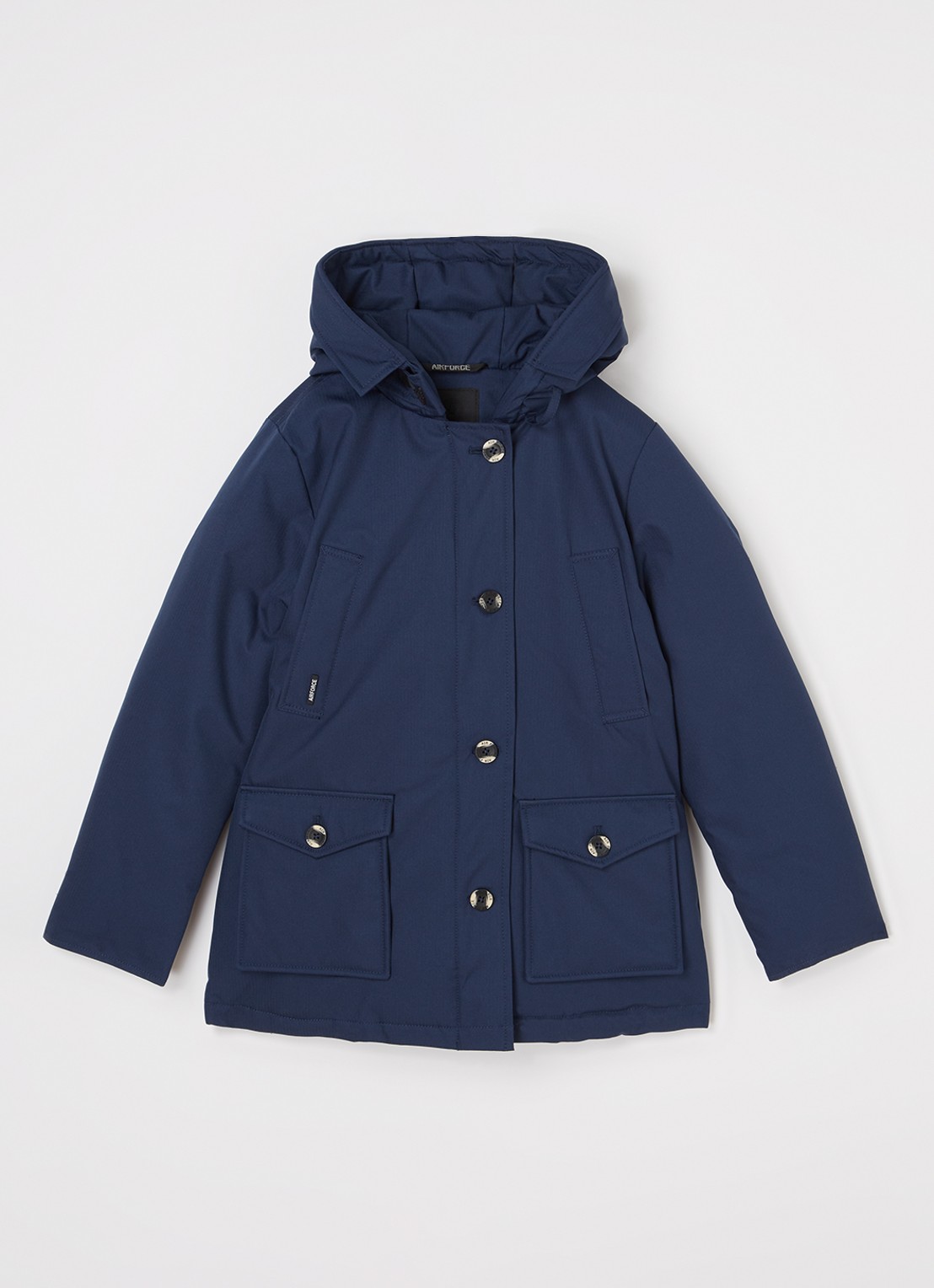 Airforce Gewatteerde parka met capuchon - voorkant 2 blauw