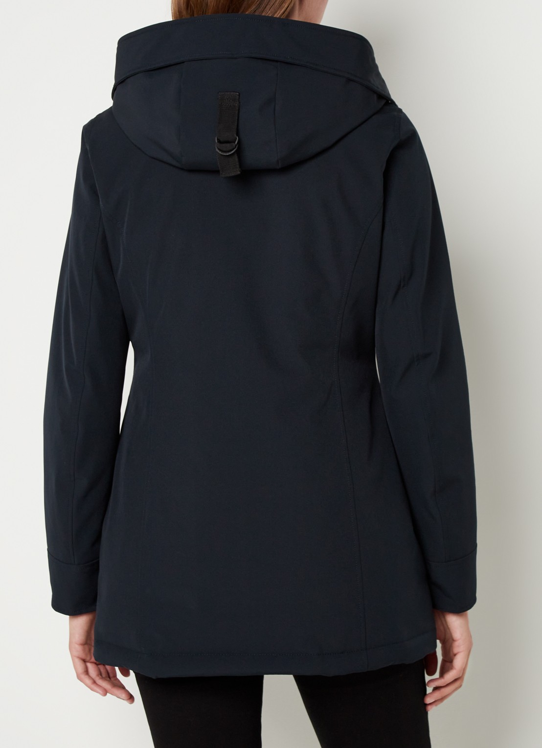 Airforce Gewatteerde parka met klepzakken en capuchon  - achterkant donkerblauw