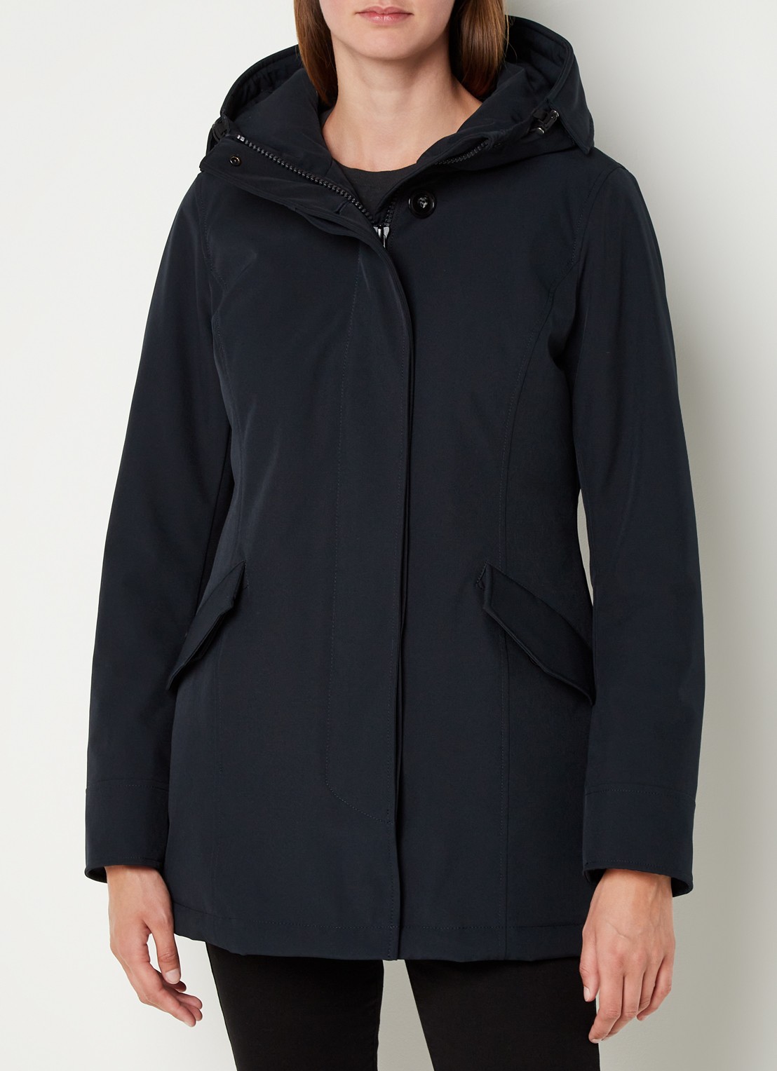 Airforce Gewatteerde parka met klepzakken en capuchon  - detail 2 donkerblauw