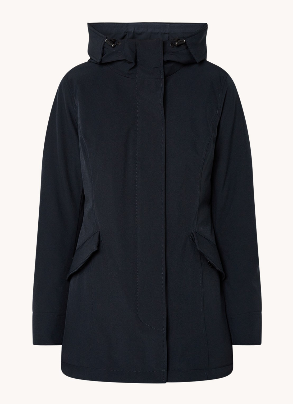 Airforce Gewatteerde parka met klepzakken en capuchon  - voorkant 3 donkerblauw