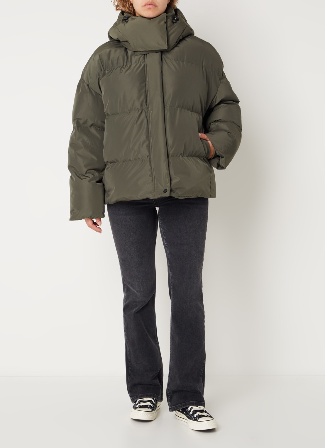 Airforce Gia puffer jack met afneembare capuchon - voorkant 4 lindegroen