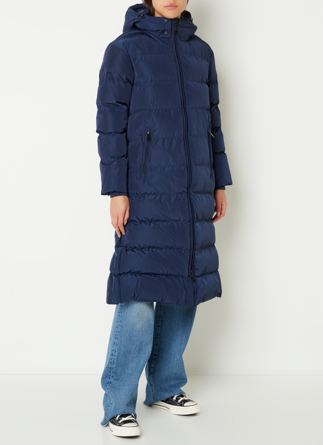 Airforce Grace gewatteerde jas met capuchon - detail 3 donkerblauw