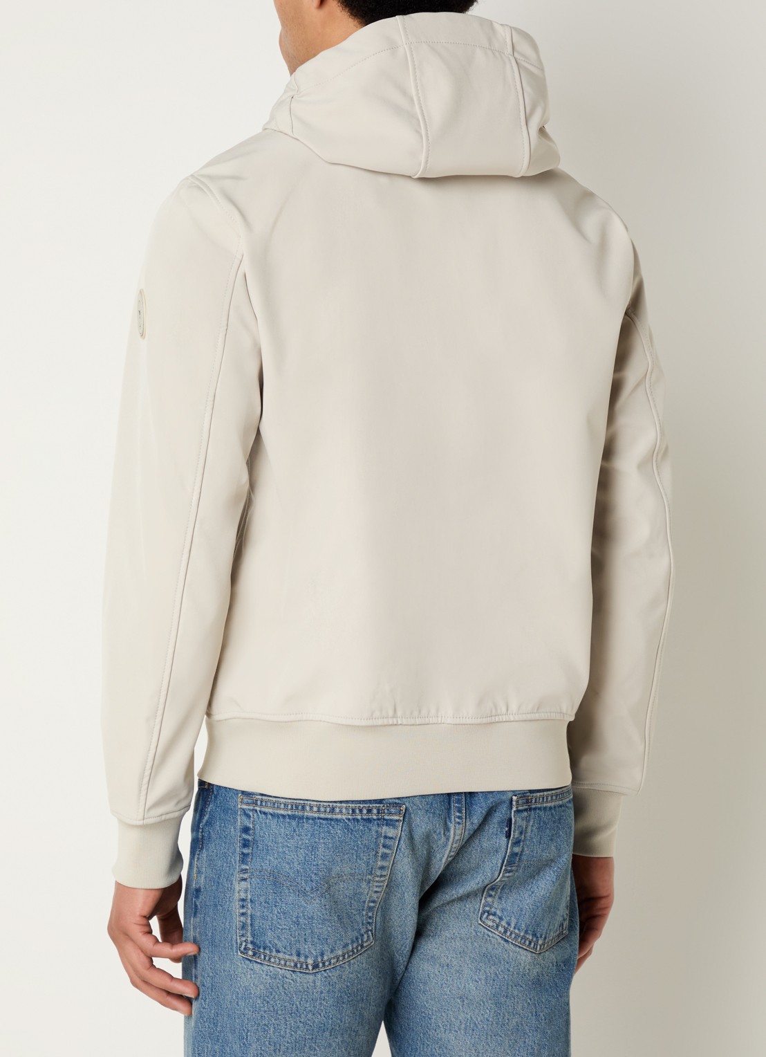 Airforce Javi softshell jack met capuchon en ritszakken - achterkant 4 creme