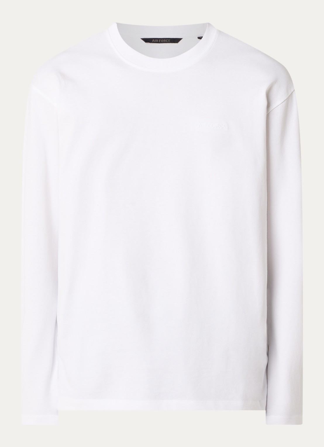 Airforce Longsleeve met logo - voorkant wit