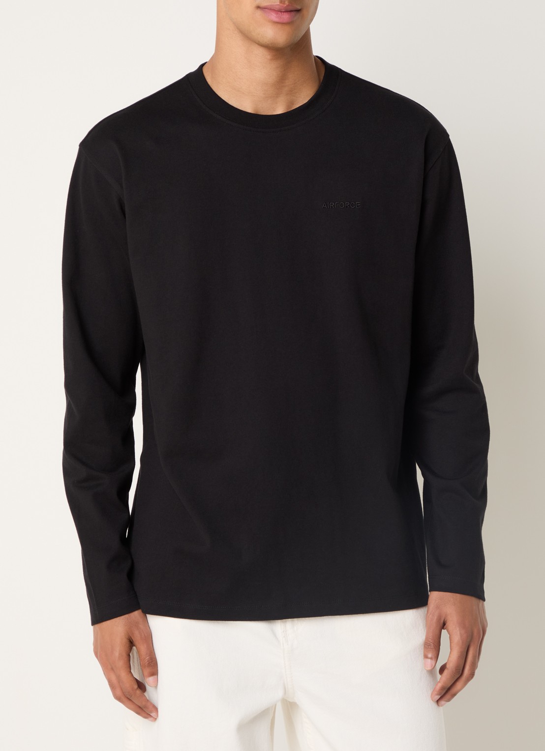 Airforce Longsleeve met logo - detail 4 zwart