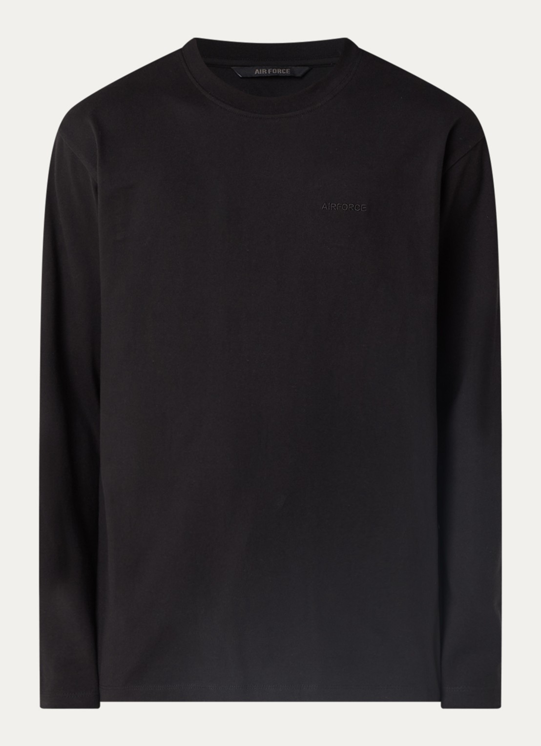 Airforce Longsleeve met logo - voorkant zwart