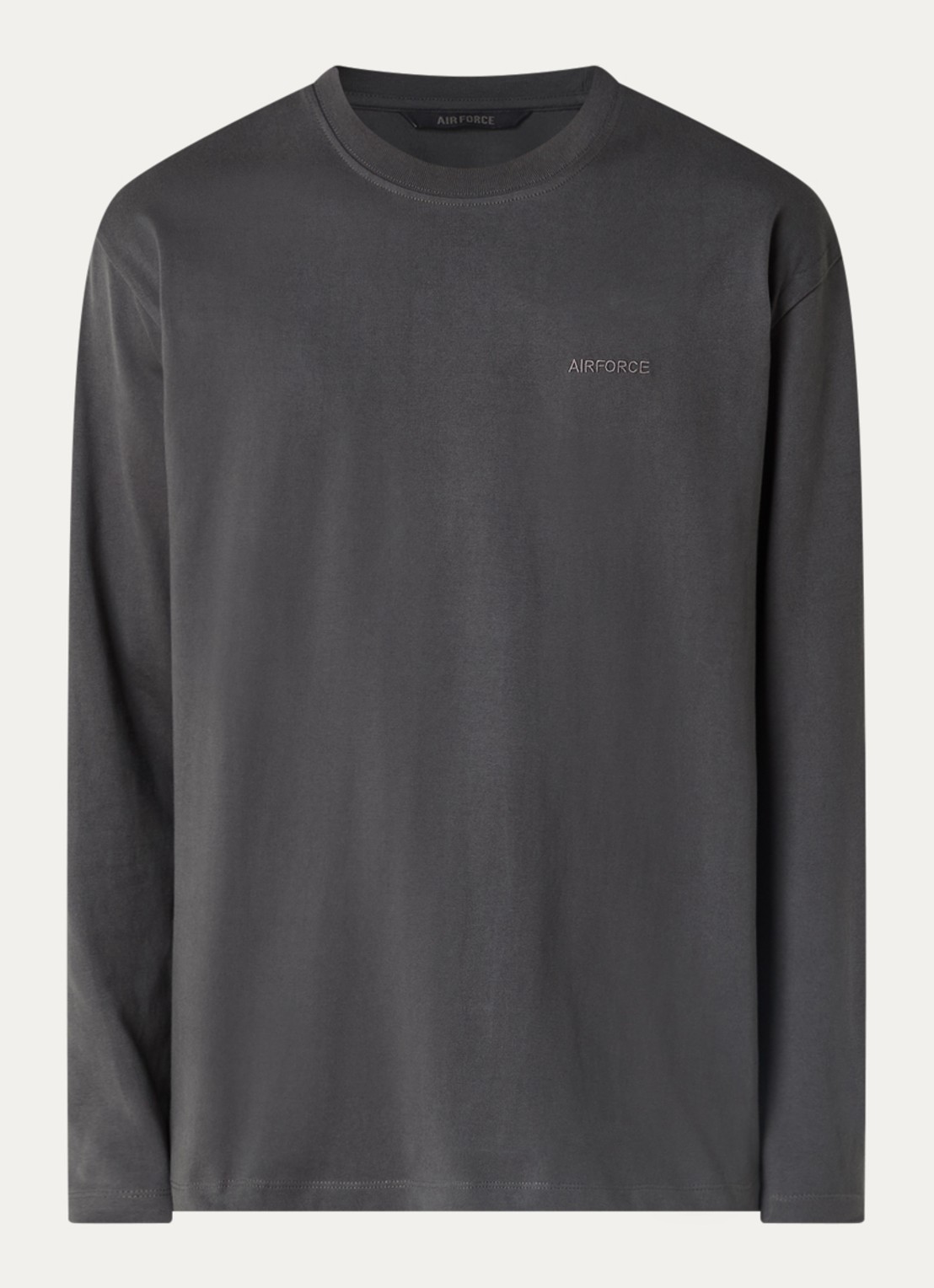 Airforce Longsleeve met logo - voorkant antraciet