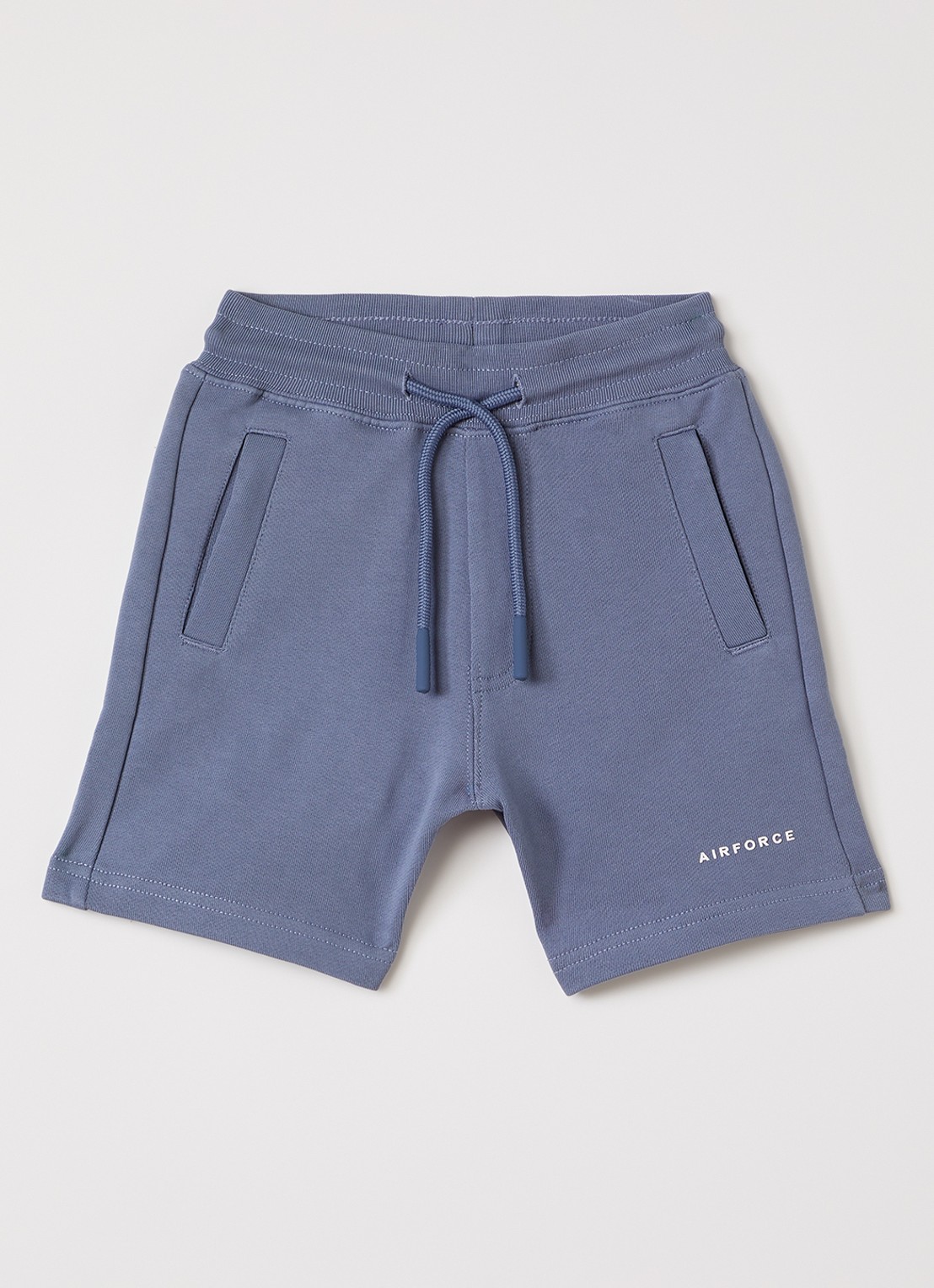 Airforce Loose fit korte joggingbroek - voorkant staalblauw
