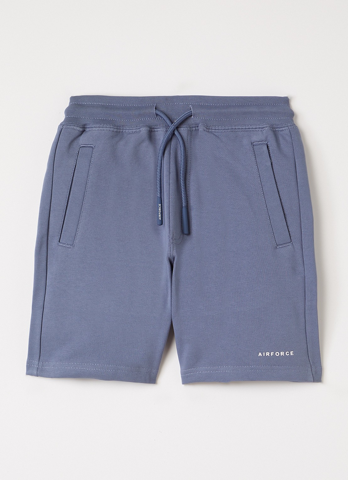 Airforce Loose fit korte joggingbroek - voorkant 3 staalblauw
