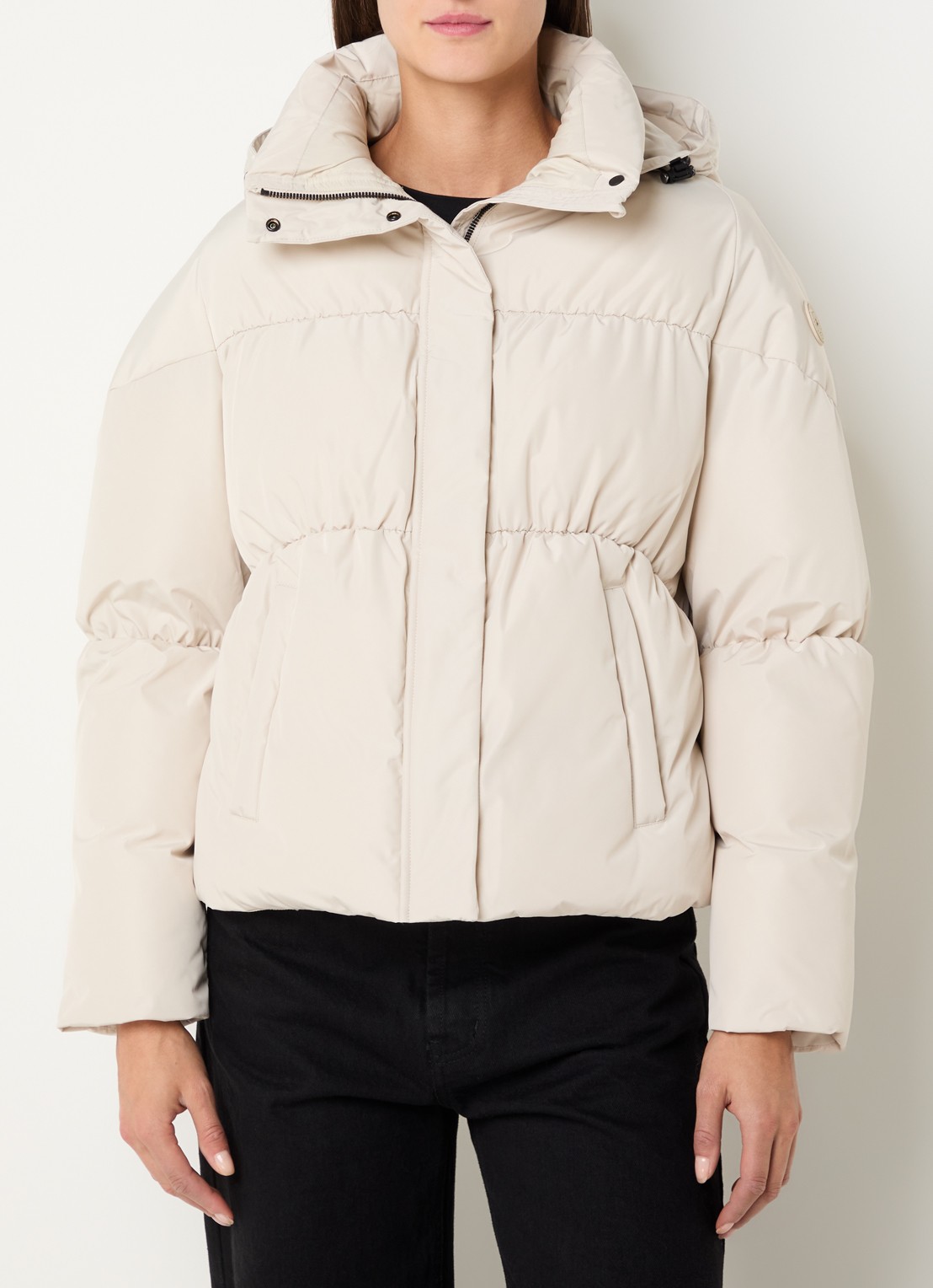 Airforce Maya puffer jack met afneembare capuchon en waterafstotende coating - detail 2 ivoor