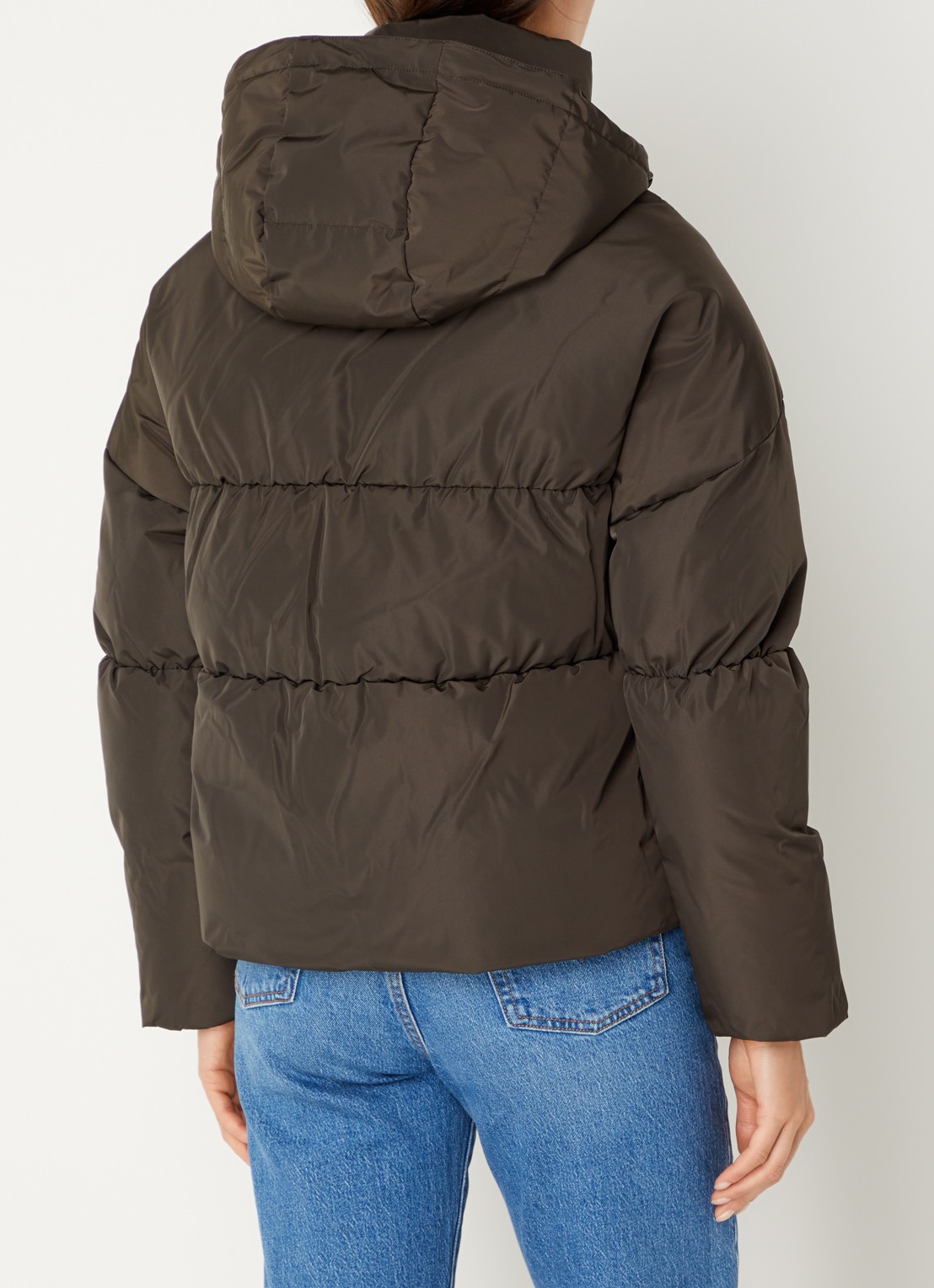 Airforce Maya puffer jack met steekzakken - achterkant donkerbruin