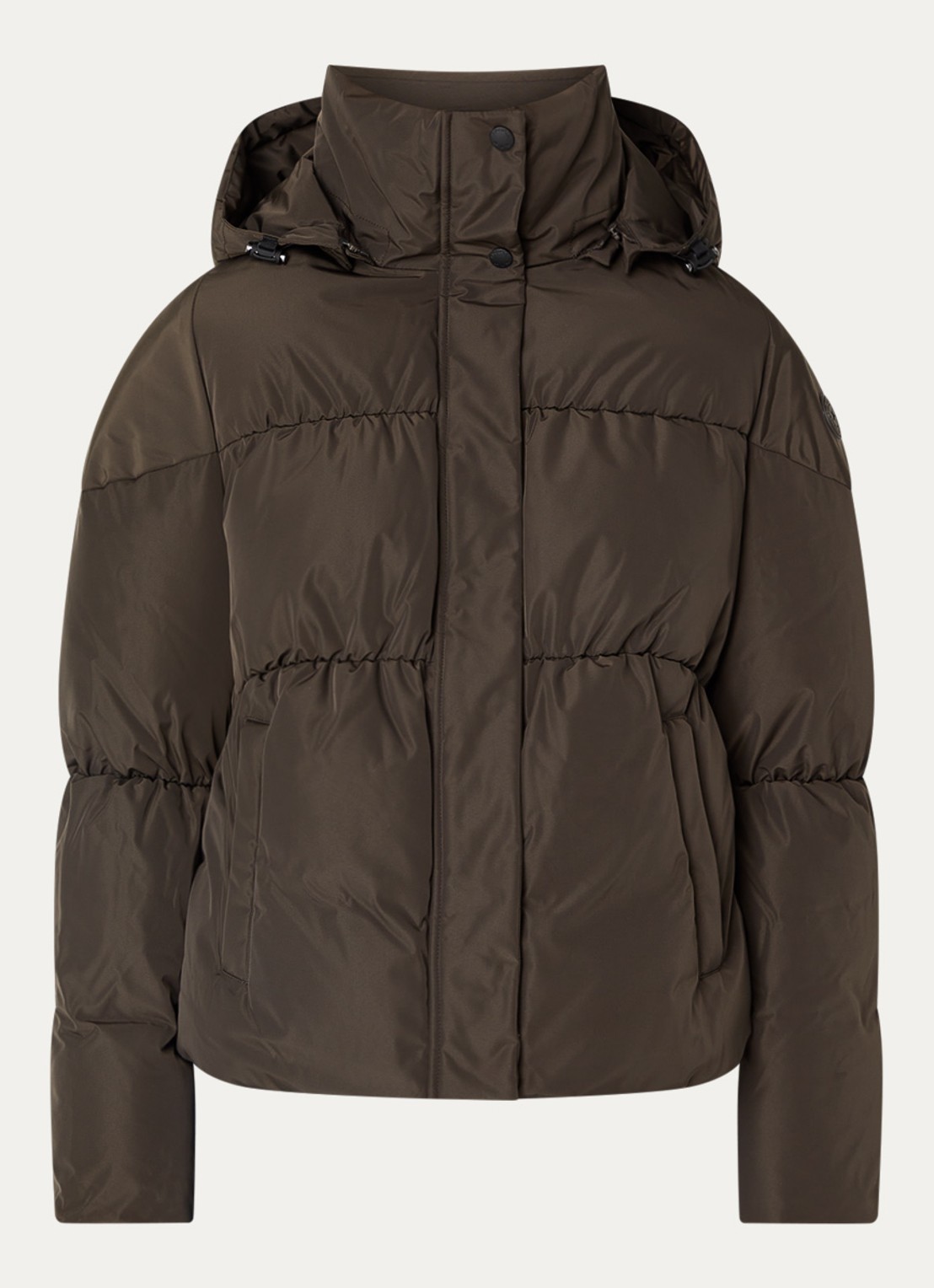 Airforce Maya puffer jack met steekzakken - voorkant 3 donkerbruin