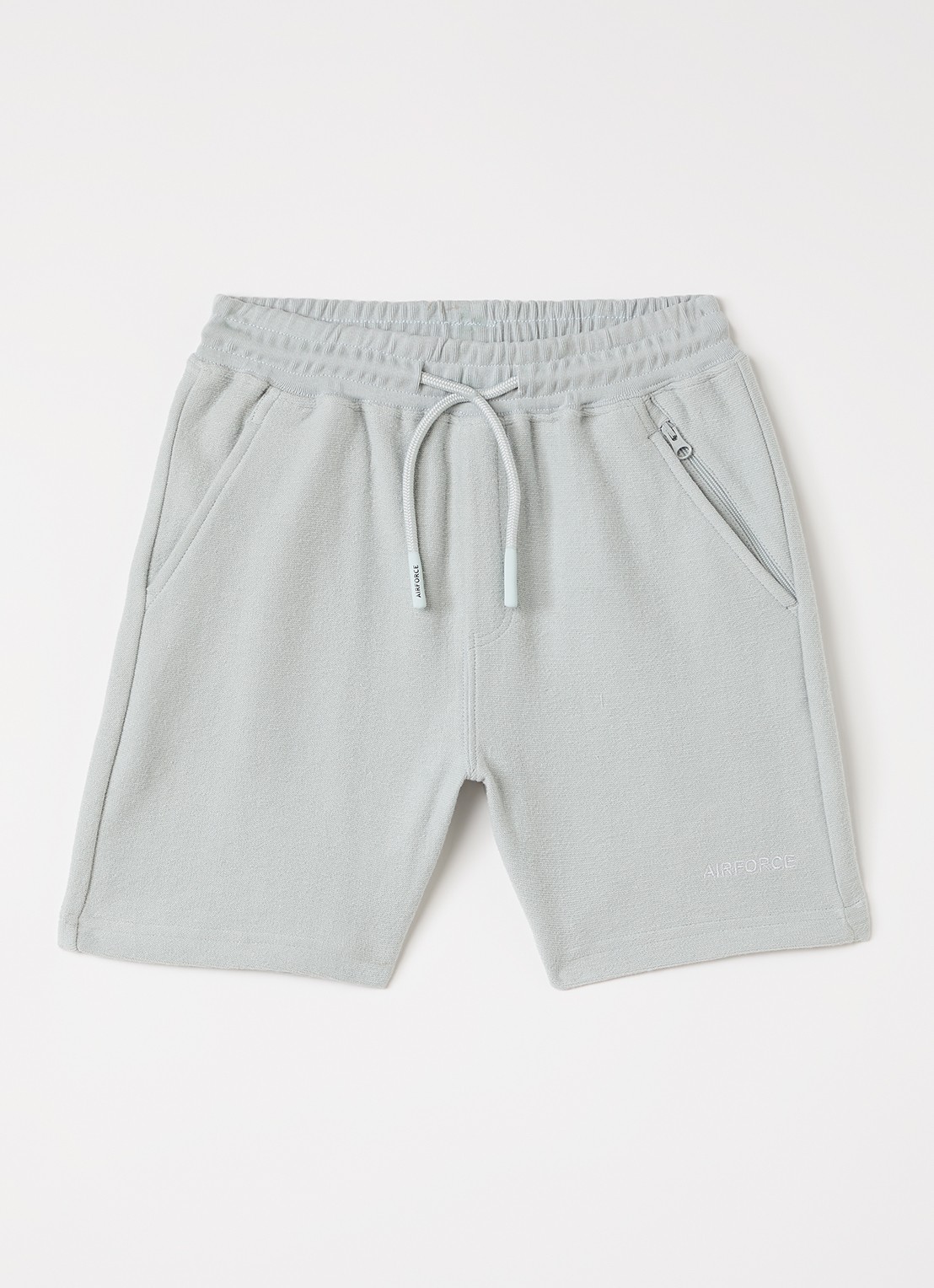 Airforce Milo straight fit korte joggingbroek van katoen - voorkant 2 lichtblauw