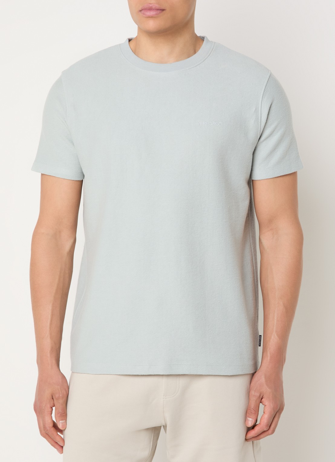 Airforce Milo T-shirt met logoborduring - detail mint