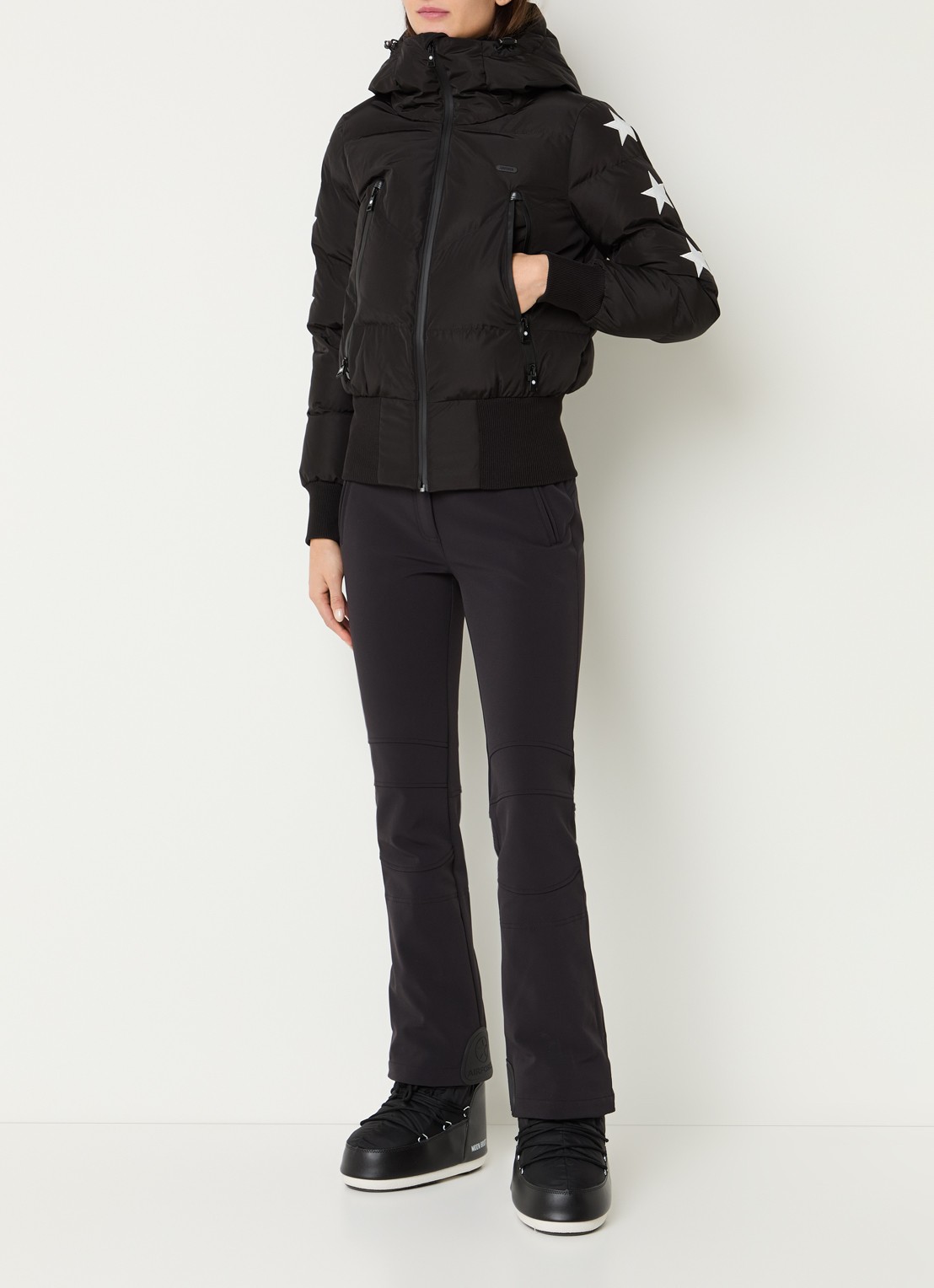 Airforce Nashoba ski-jas met capuchon en waterafstotende coating - voorkant 5 zwart