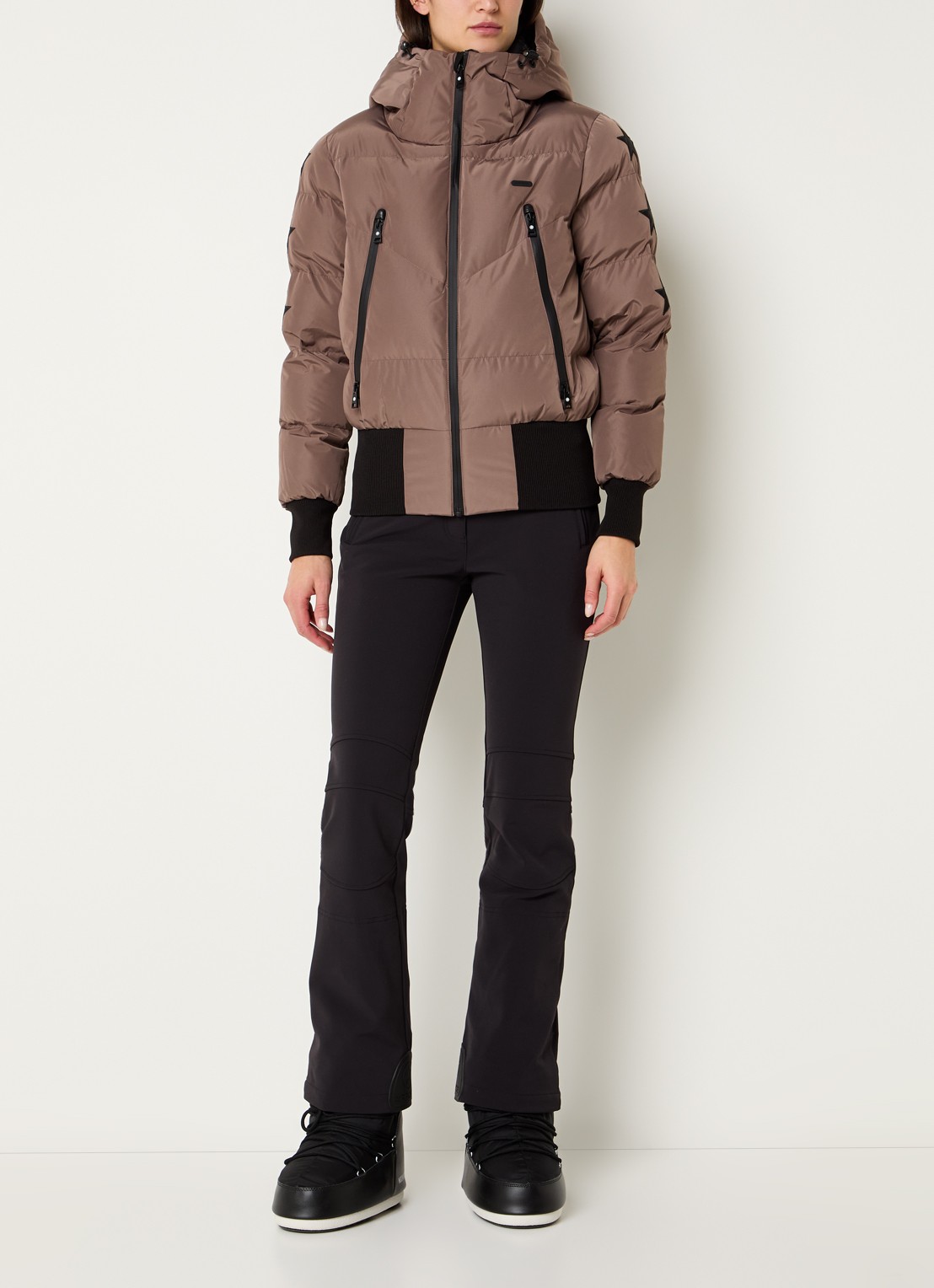 Airforce Nashoba ski-jas met capuchon en waterafstotende coating - voorkant 6 lichtbruin
