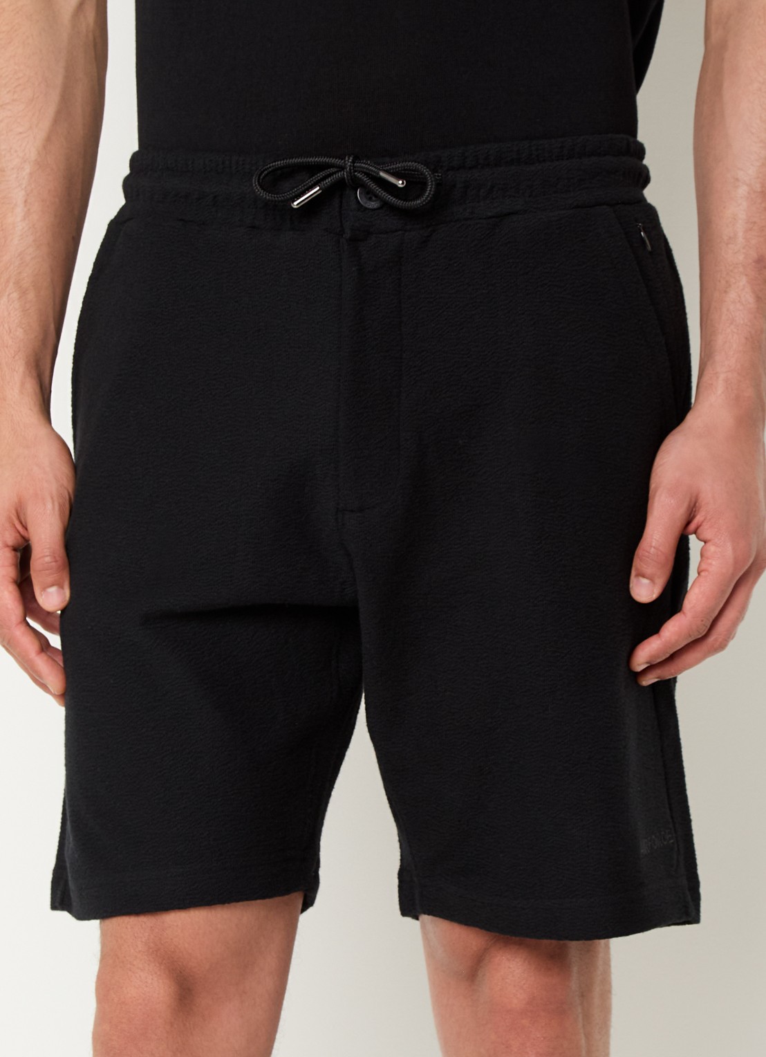 Airforce Regular fit korte joggingsbroek van  katoen - detail zwart