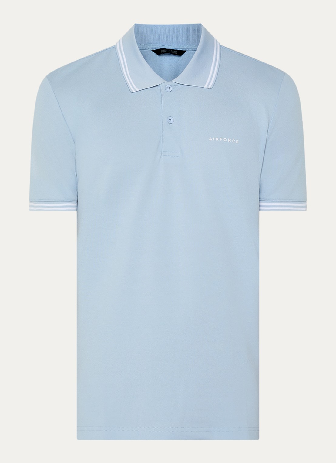 Airforce Regular fit polo met logoprint - voorkant blauwgrijs