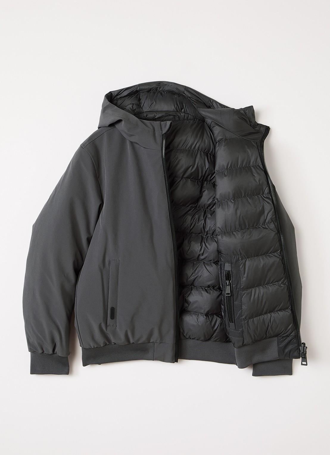 Airforce Reversible puffer jack  - voorkant 2 donkergrijs