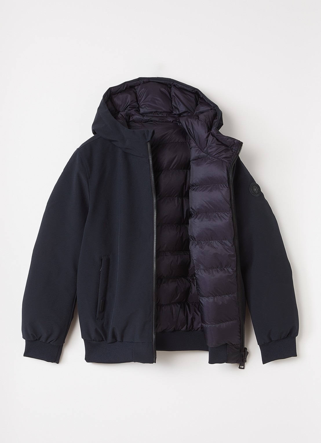 Airforce Reversible puffer jack  - voorkant 3 donkerblauw