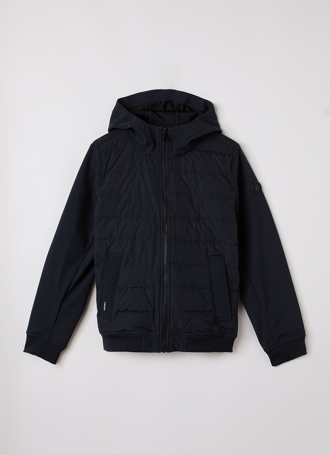 Airforce River softshell jack met donsvulling - voorkant 2 donkerblauw