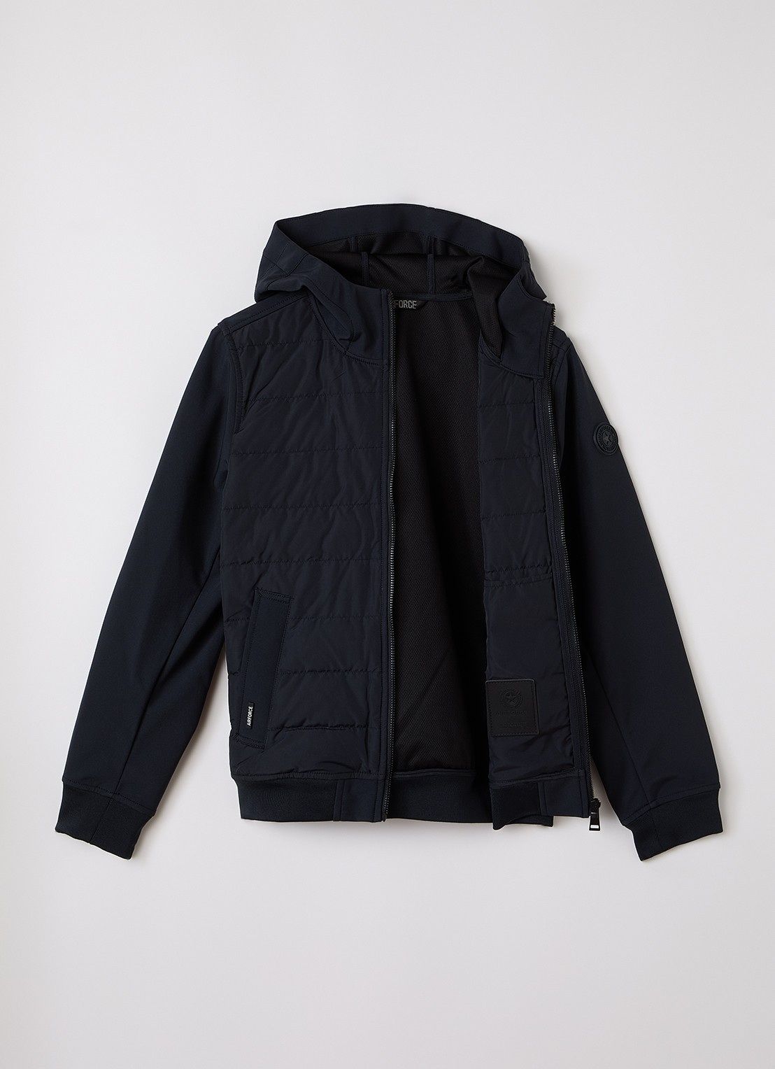 Airforce River softshell jack met donsvulling - voorkant 3 donkerblauw