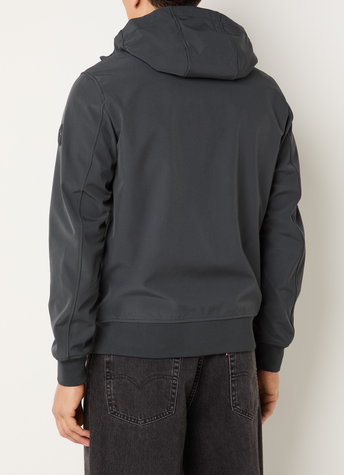 Airforce Rix softshell jack met capuchon en ritszakken - achterkant 3 grijs