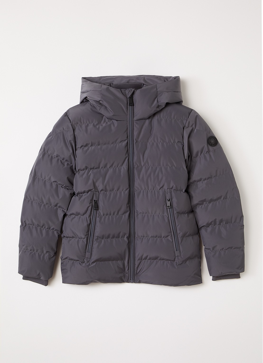 Airforce Robin puffer jack met capuchon - voorkant 2 grijs