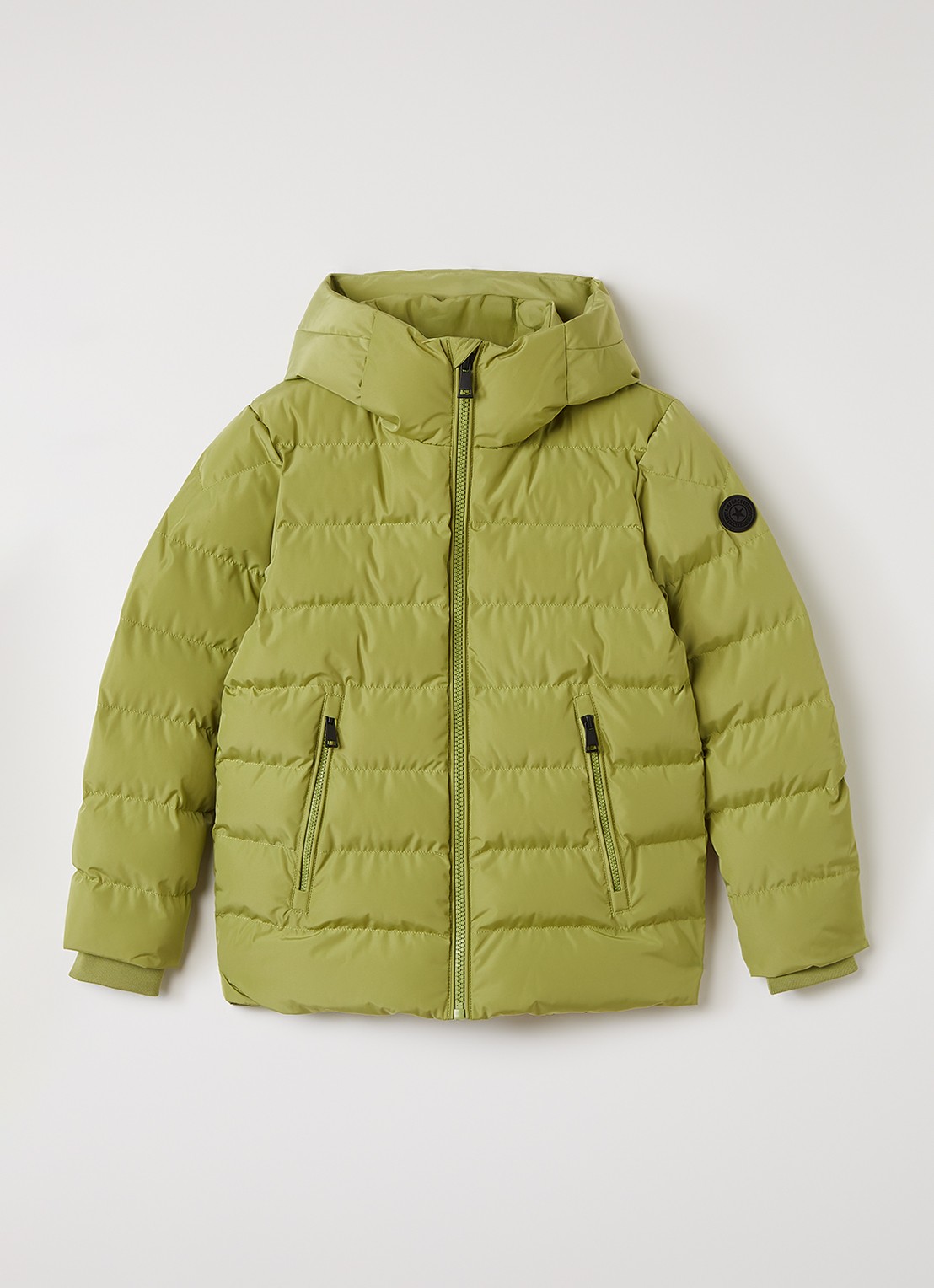 Airforce Robin puffer jack met capuchon - voorkant 2 mosgroen