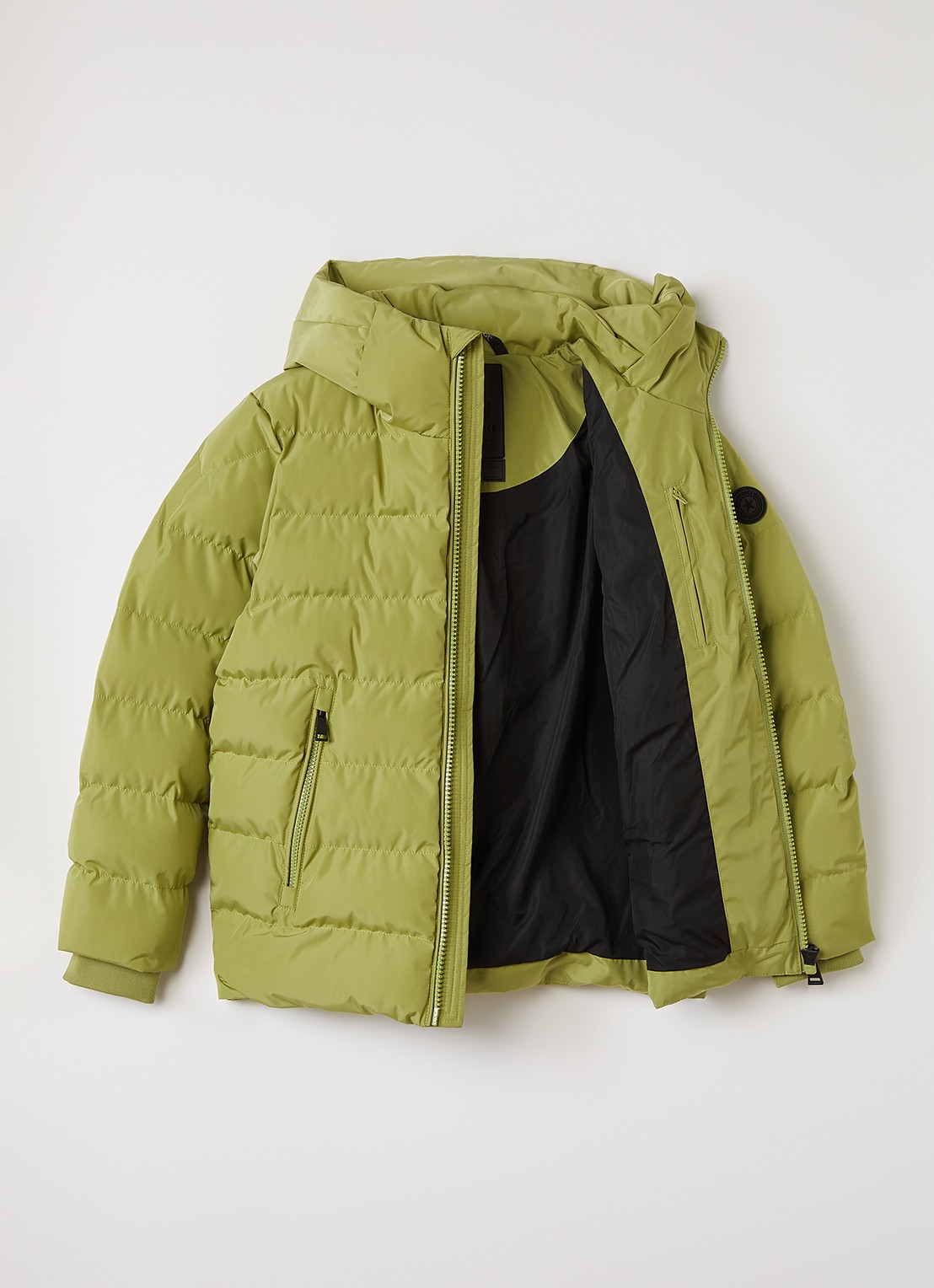 Airforce Robin puffer jack met capuchon - voorkant 3 mosgroen