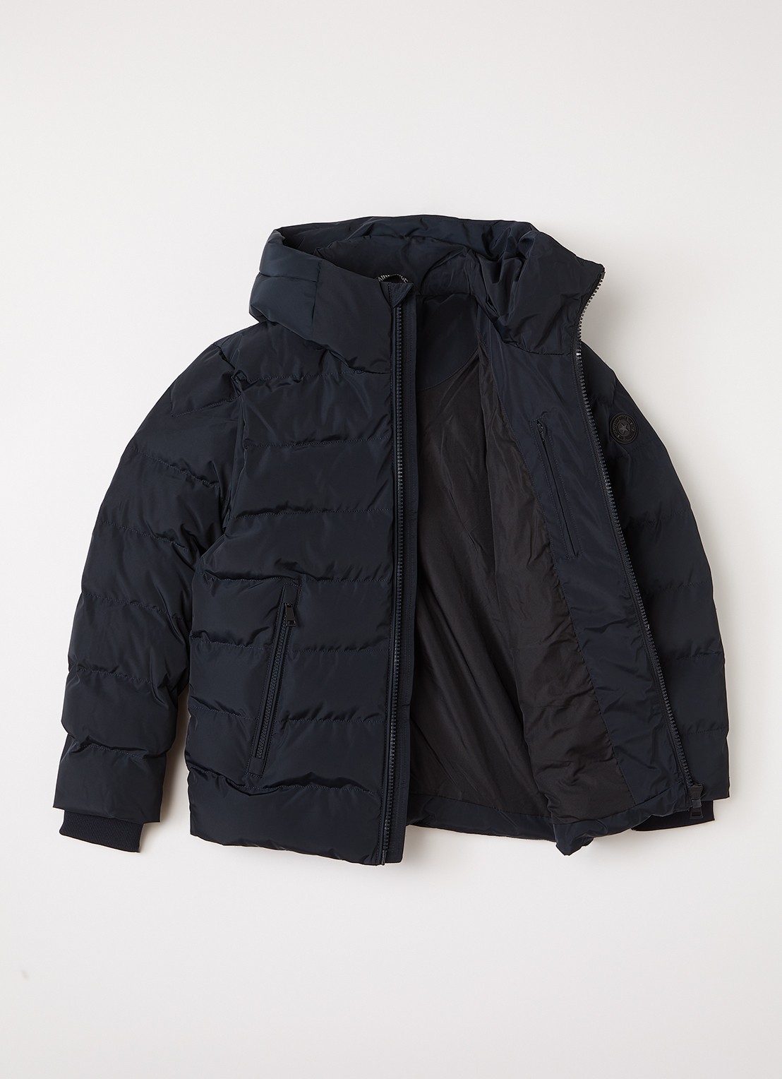 Airforce Robin puffer jack met capuchon - voorkant 2 donkerblauw